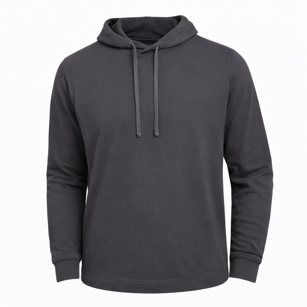 100% Combed Cotton Lightweight Charcoal Hoodie Garment Dyed Pullover All Seasons