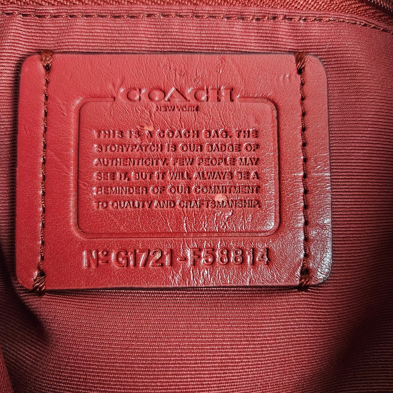 Coach Nylon Backpack Red Billie Charlie F58814 Silver Hardware Drawstring Bag