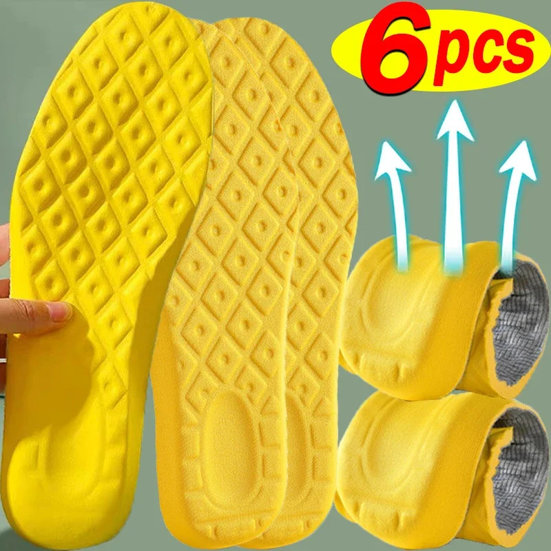2/6pcs Unisex Memory Foam Insoles Soft Feet Care Deodorant Absorb-Sweat Cushion