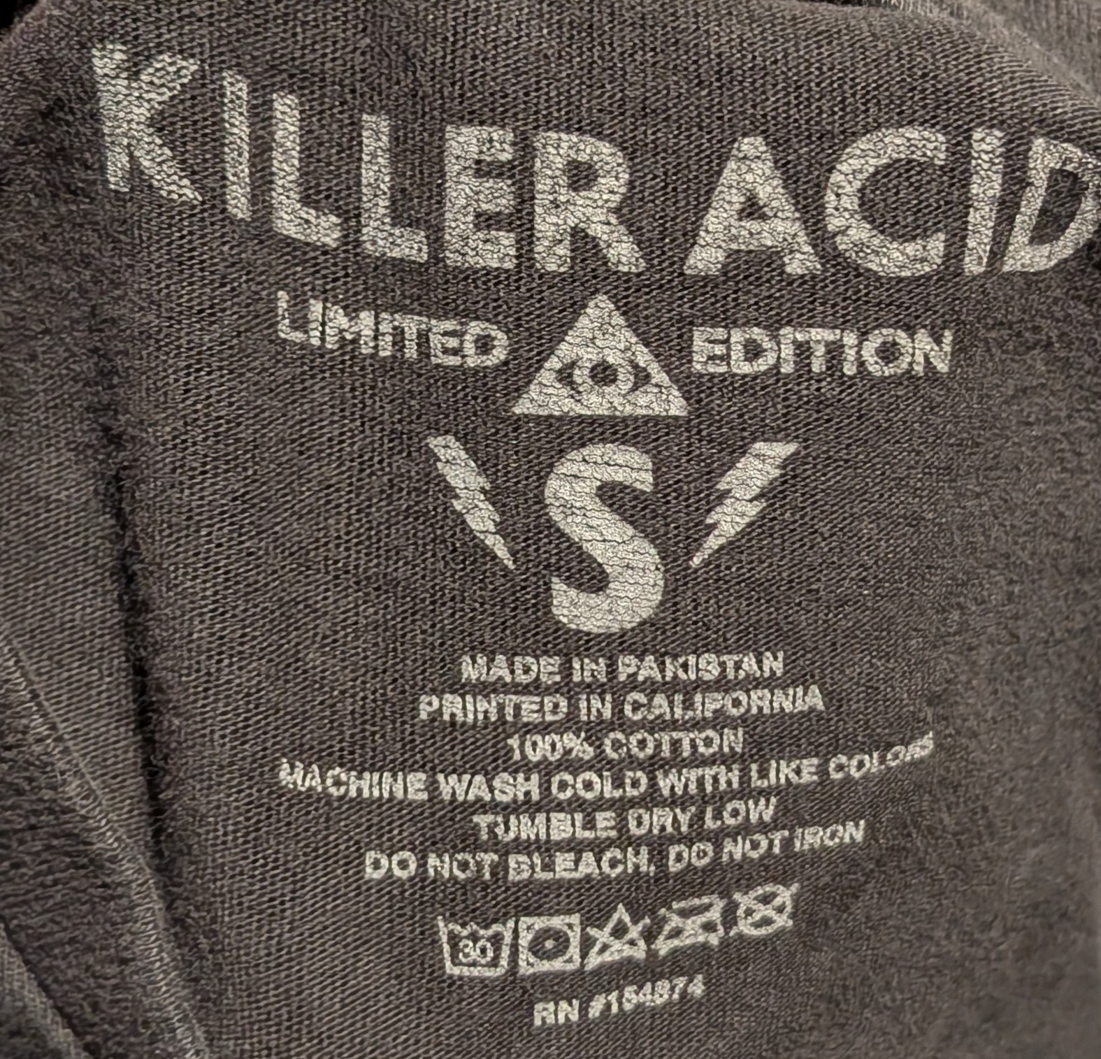 Killer Acid ‘No Bad Trips’ Long Sleeve T-Shirt Black w/ Psychedelic Alien Mens S