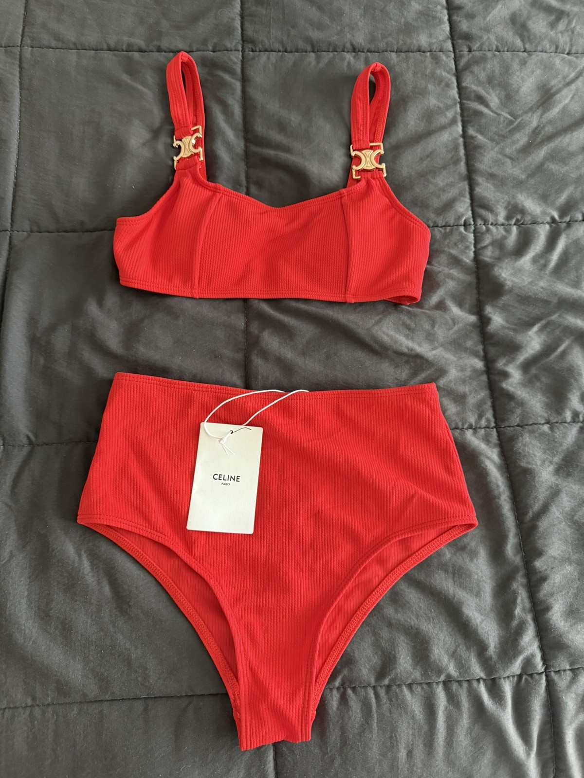 CELINE Paris 2 Pieces Black XL New Swimsuit