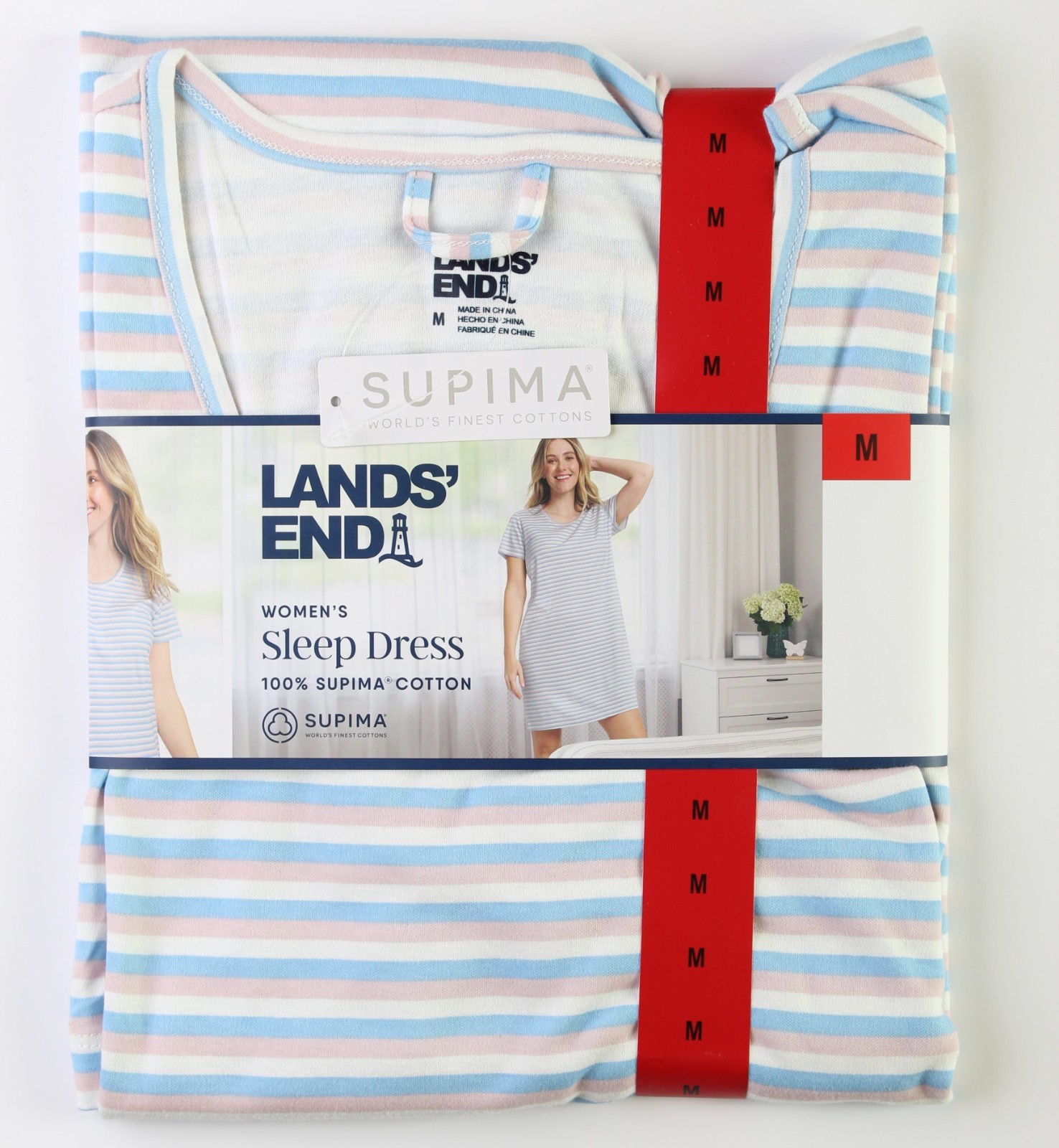 Lands’ End Women’s Sleep Dress, 100% SUPIMA COTTON, Sizes S M XL