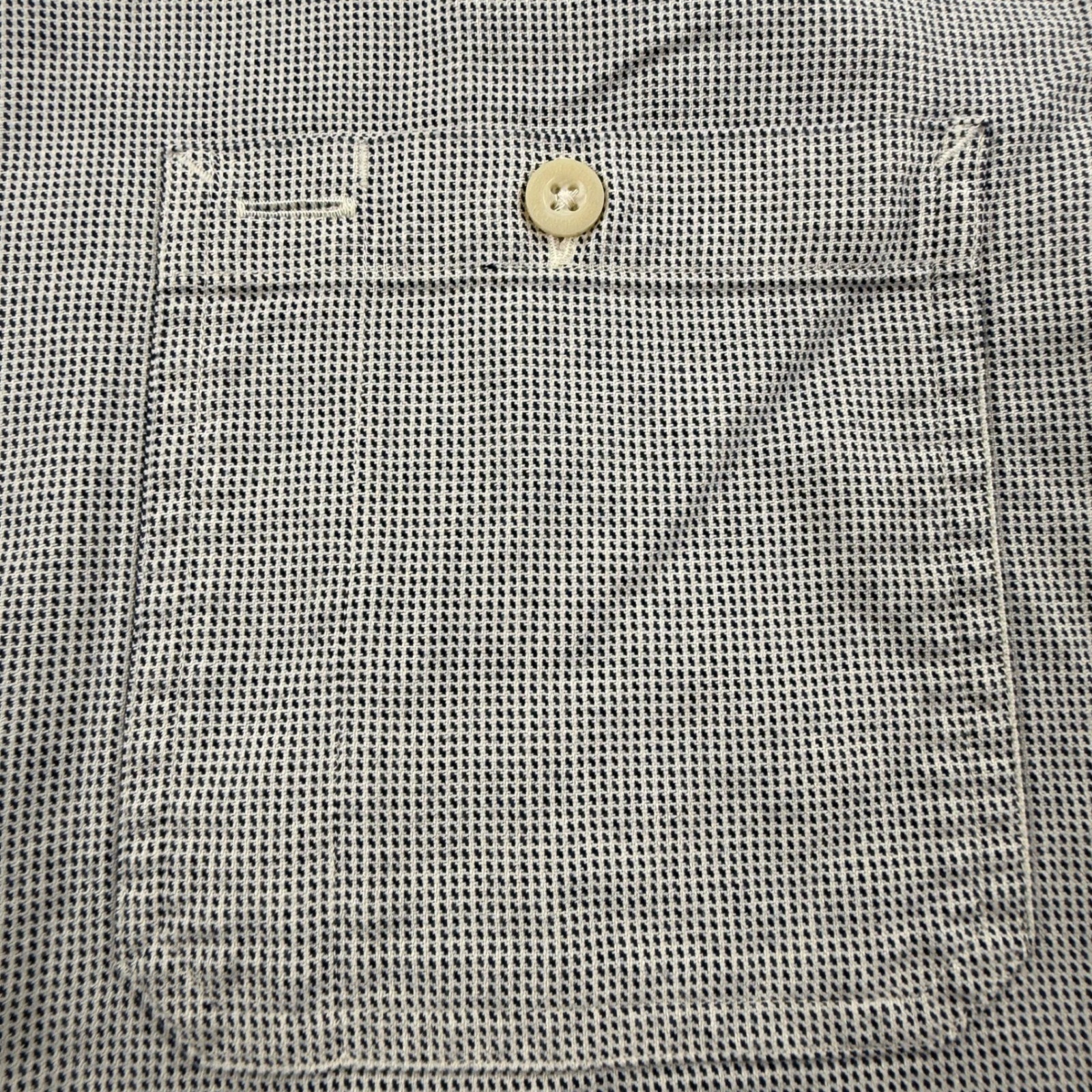 Pendleton Button Up Shirt Large Grey Micro Pattern Short Sleeve Fitted Mens