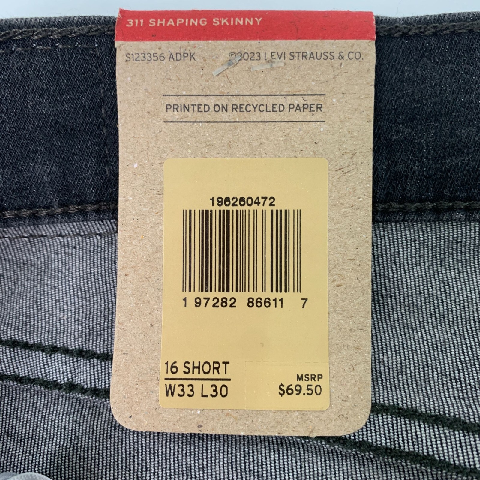 Levi’s Womens Jeans Size 16 Stretch Denim 311 Shaping Skinny Jeans Black W33 L30