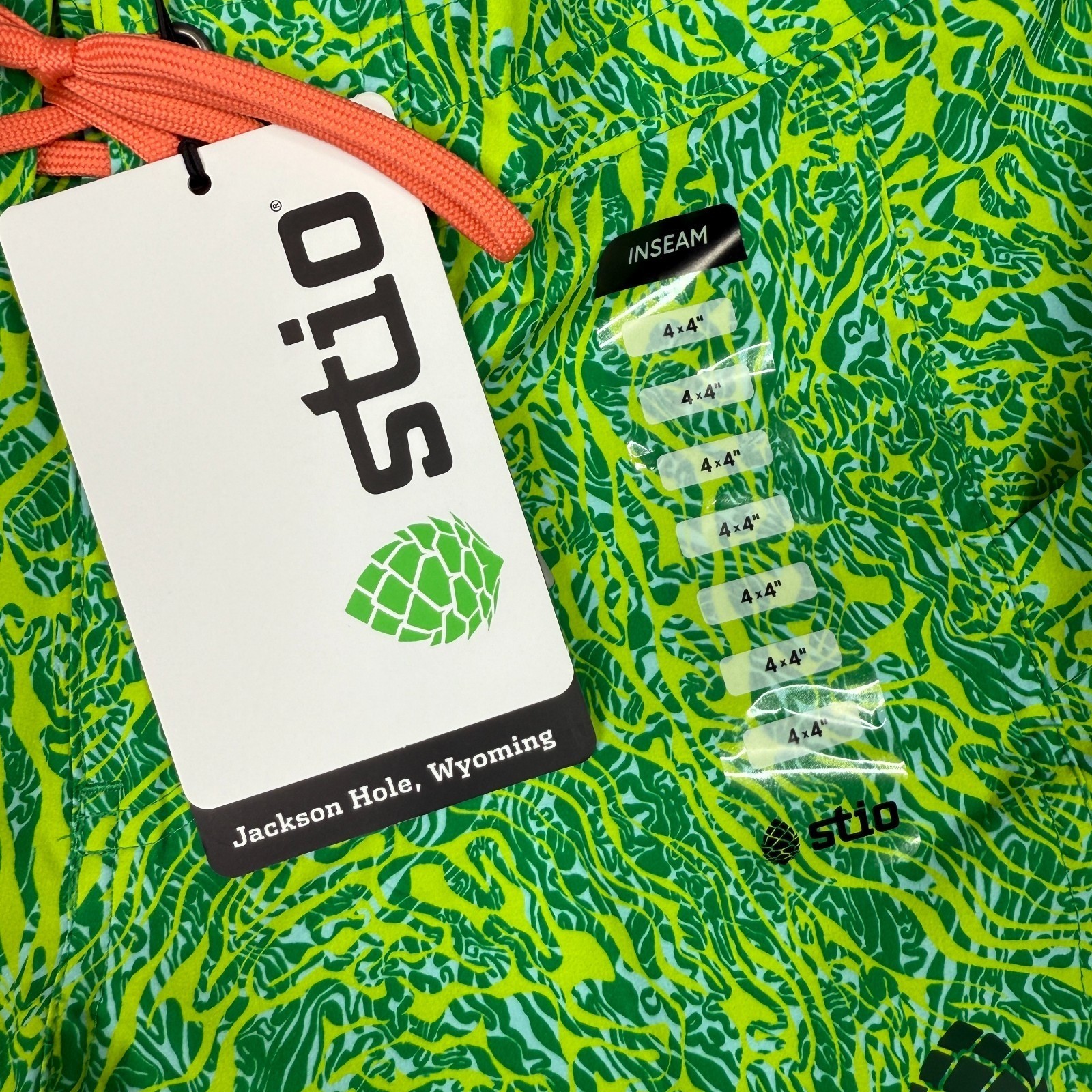 Stio CFS Board Short Womens 4 Green Waves 4″ Swim Hiking Beach UPF Quick Dry NWT