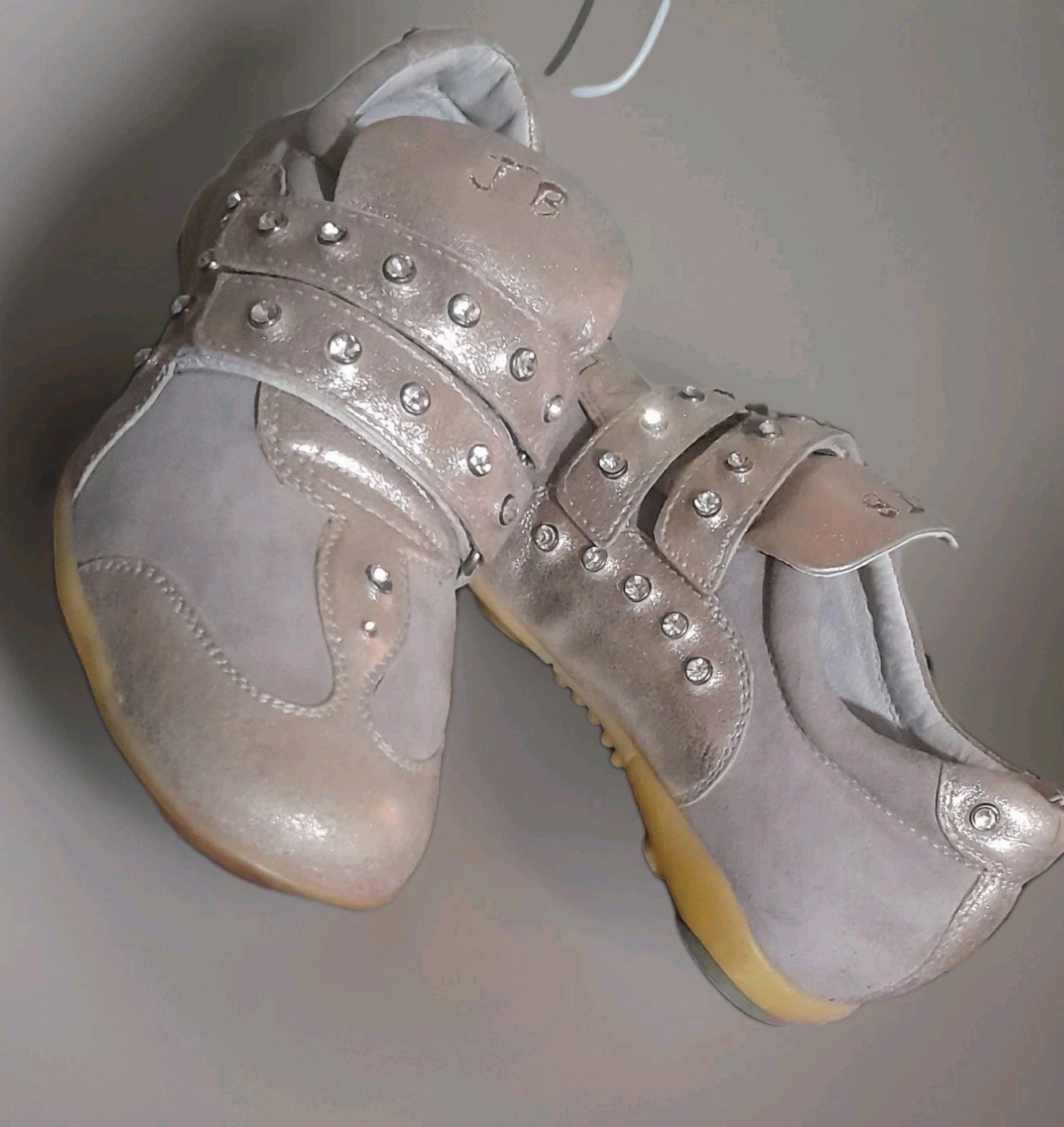 Jessica Bennett Studded Rose metal Leather With Ringstones Shoes Women’sSize6.5M