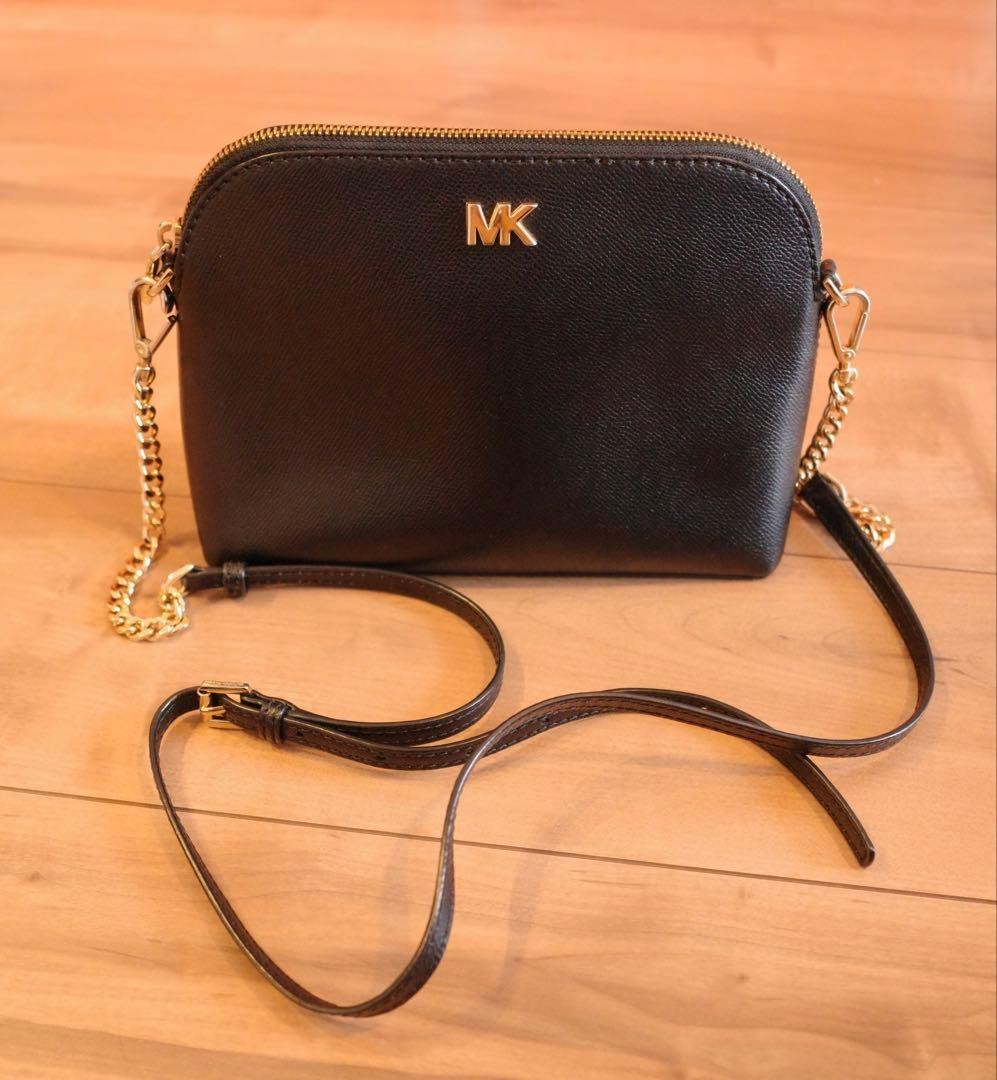 Michael Kors Leather Saffiano Shoulder Bag Black Women Purse Handbag
