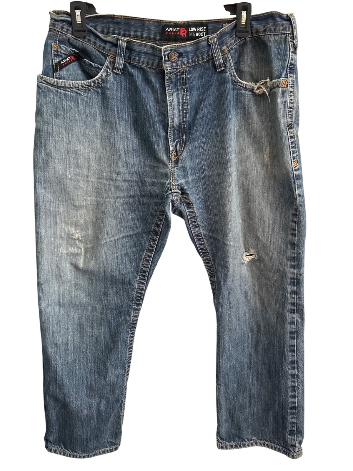Ariat Low Rise M4 Boot Cut Denim Jeans 40×29 Rugged Workwear Americana