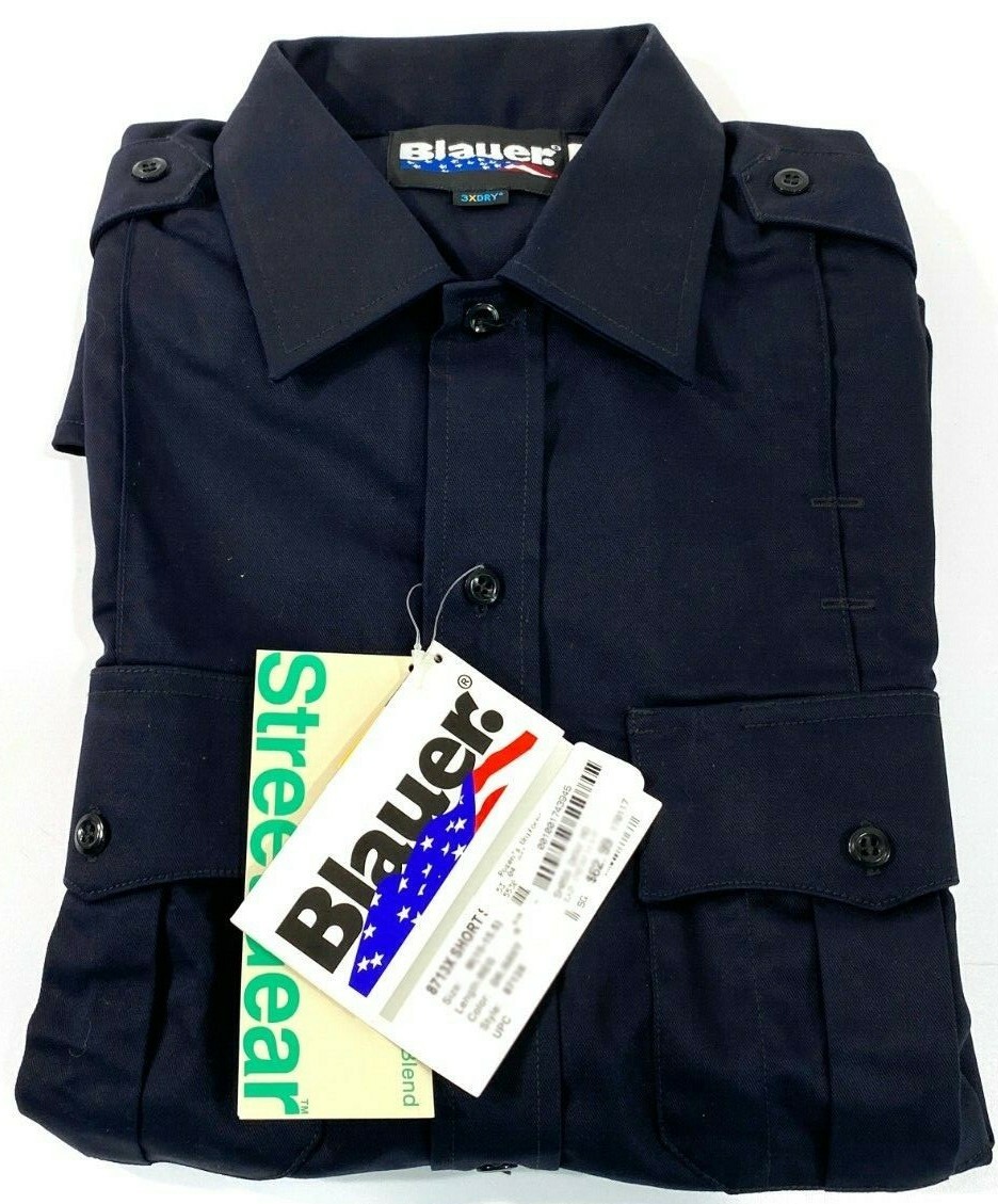 NEW XL REGULAR BLAUER MENS 8713X SHORT SLEEVE COTTON BLEND SHIRT DARK NAVY XL