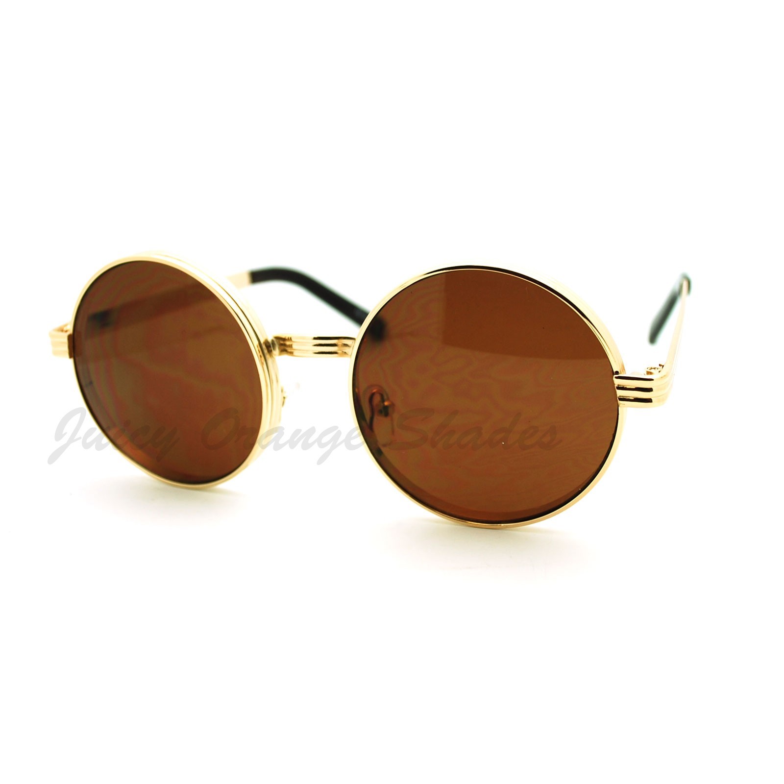 Round Circle Metal Frame Sunglasses Unique 3 Tiered Design