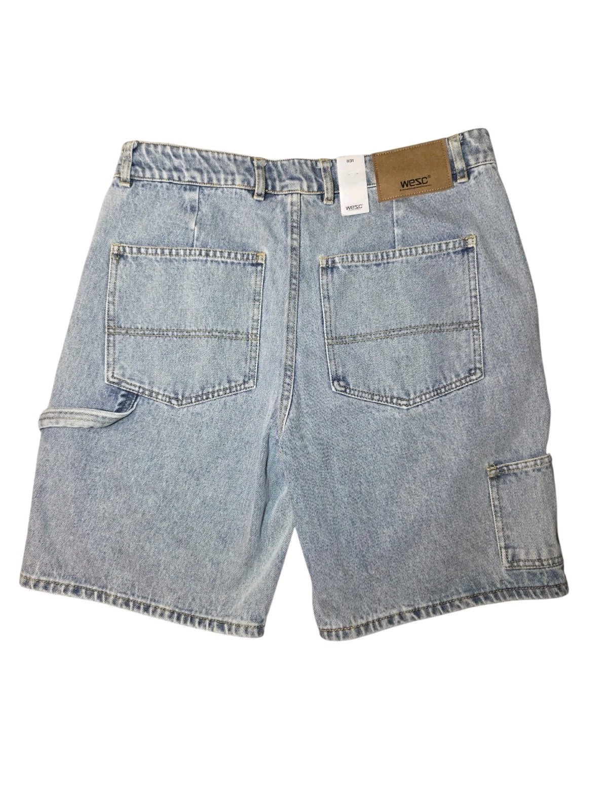 Wesc Light Wash Unisex/Men’s Carpenter Denim Shorts 32×9 NWT