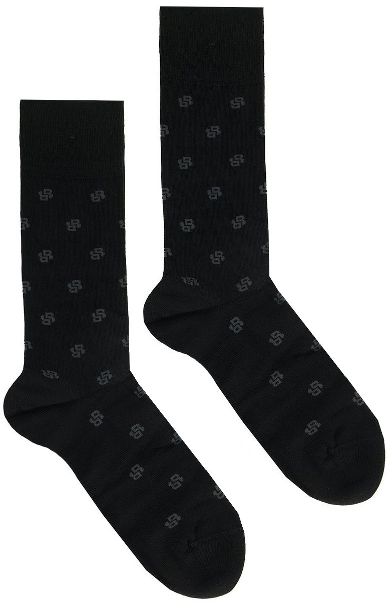 HUGO BOSS | Mens Black Geometric Pattern Socks | One Size UK 6-11 EU 40-46