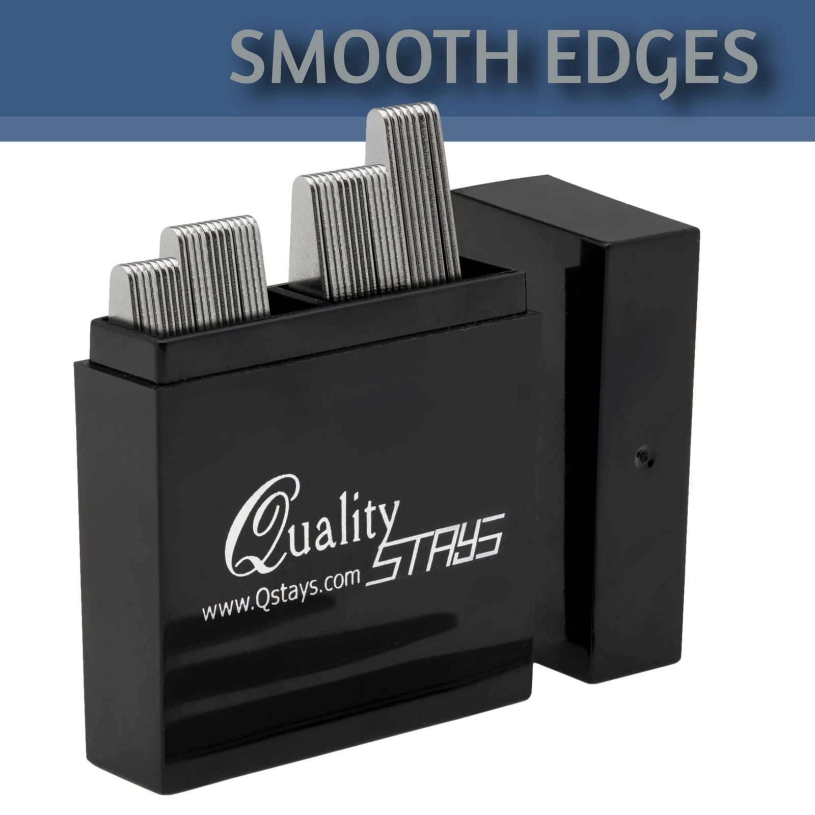 44 Metal Collar Stays for Men – 4 Sizes in Elegant Black Box