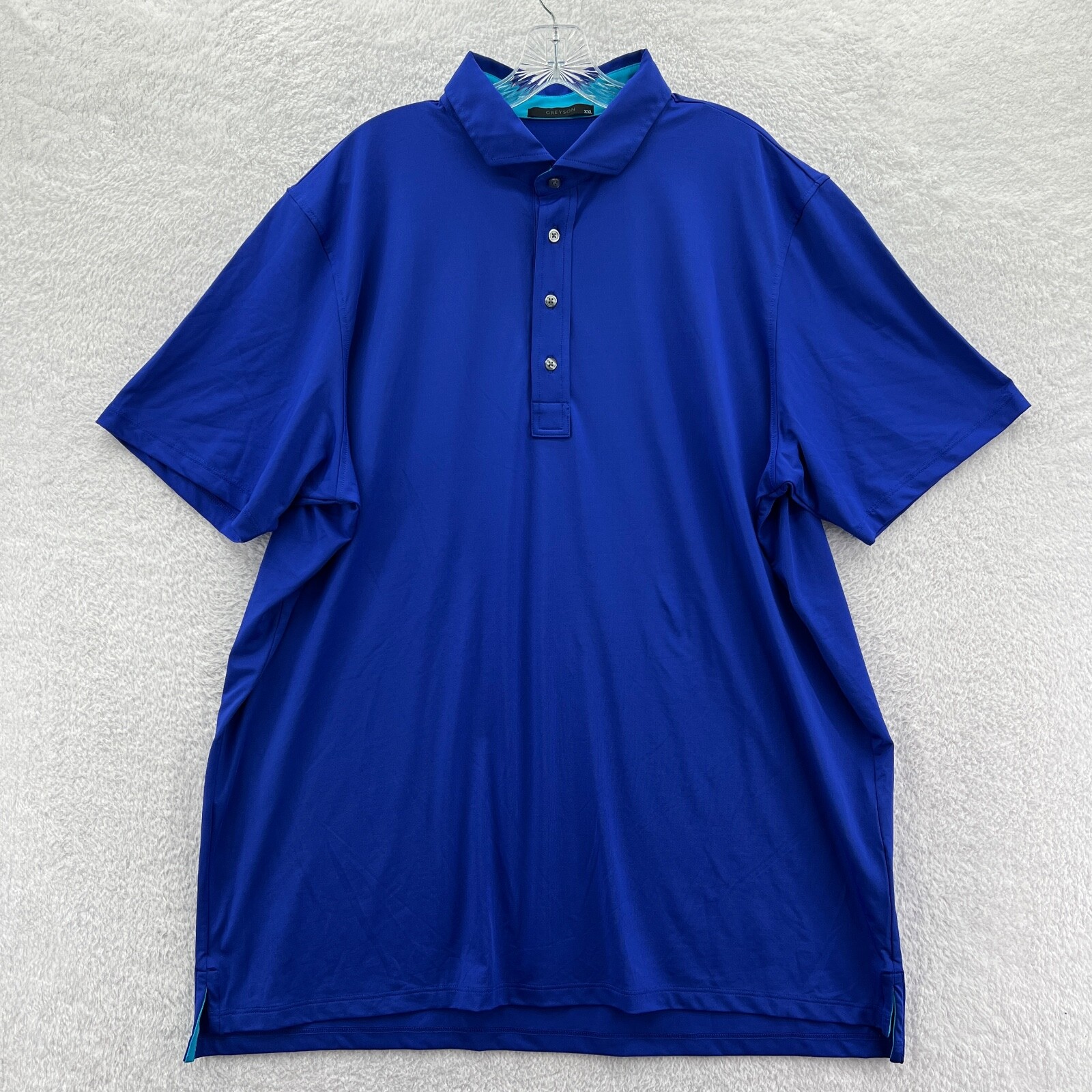 Greyson Polo Shirt Mens 2XL Relaxed Blue Collared Golf Rugby Sport Top C71