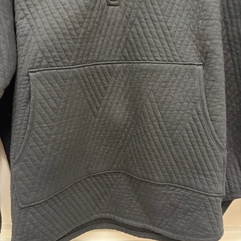 NWT Gap Fit Quilted Jacquard Half-Zip Pullover in Black Sz XL!