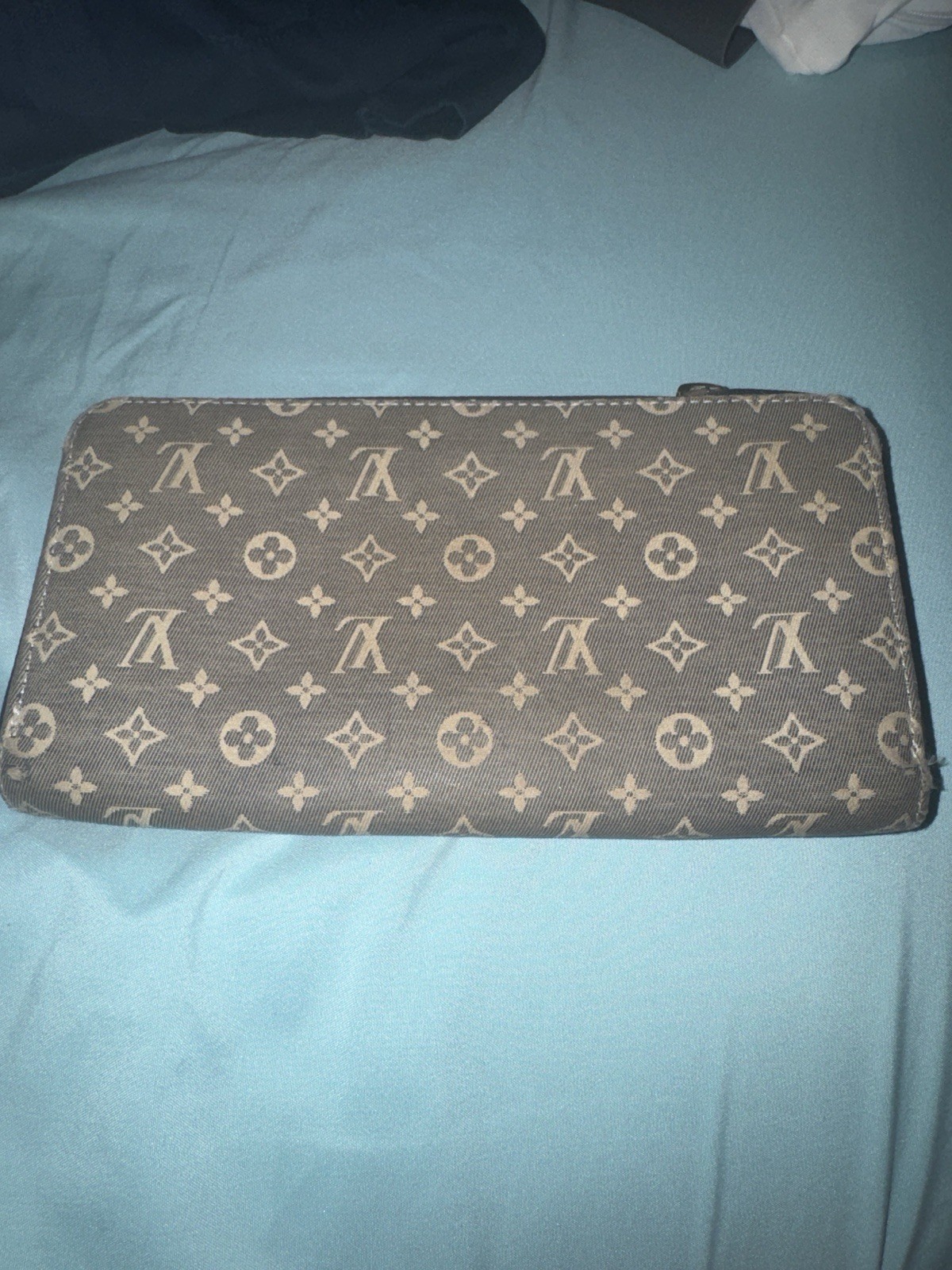 Louis Vuitton DENIM Monogram Zip-Around Wallet w/ Card Slots & Coin Pocket