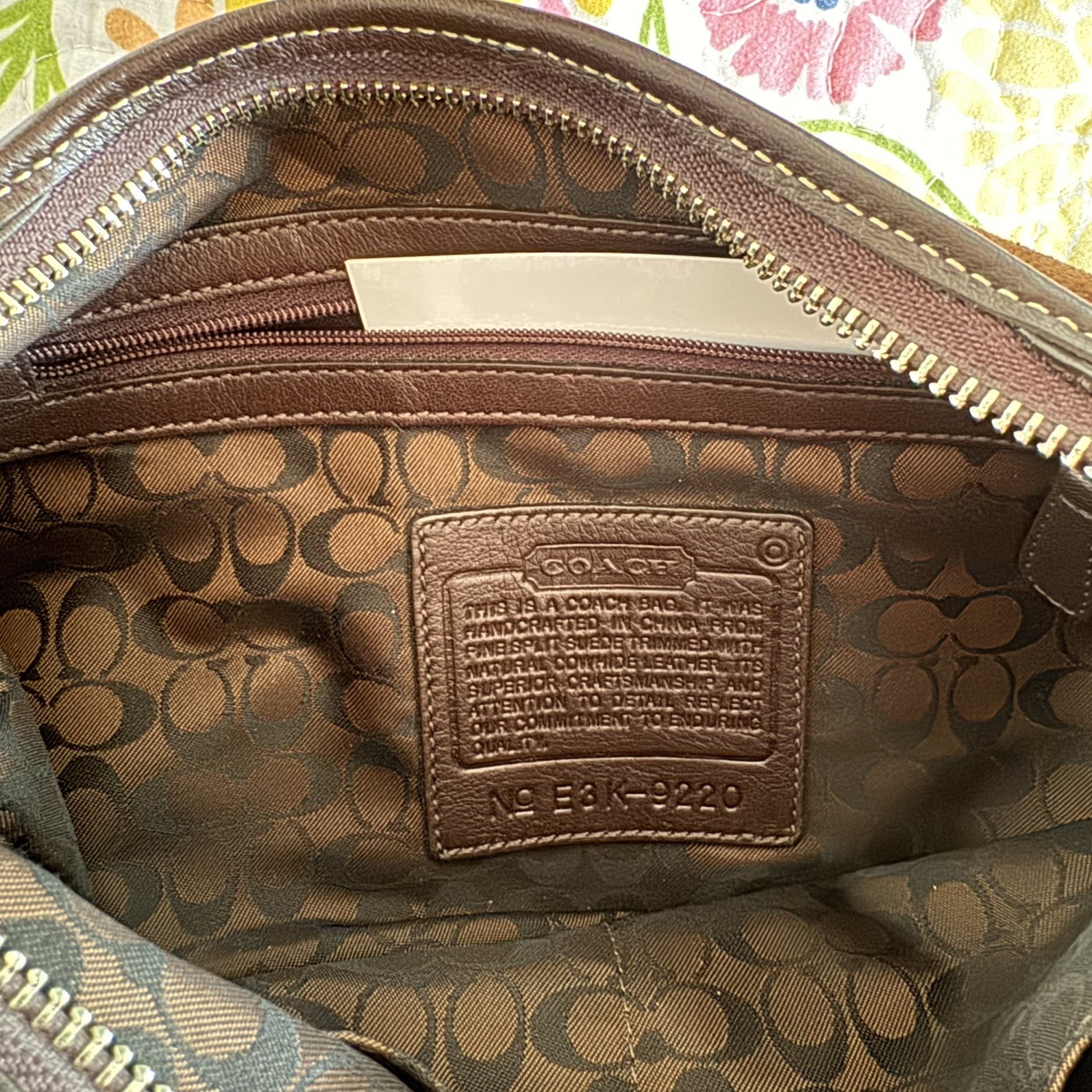 RARE COACH VINTAGE Y2K ERGO CHOCO BROWN FINEST SUEDE LEATHER HOBO TOTE BAG 9220