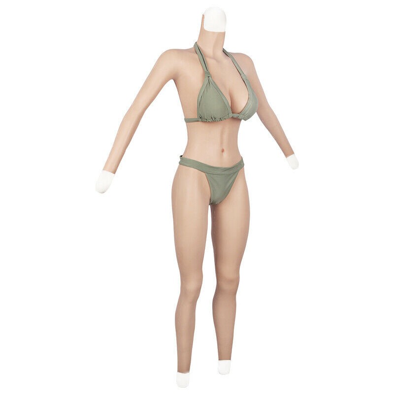 Silicone C/G Cup Bodysuit Breast Forms Fake Vagina Hip Shaping Female Body Suit