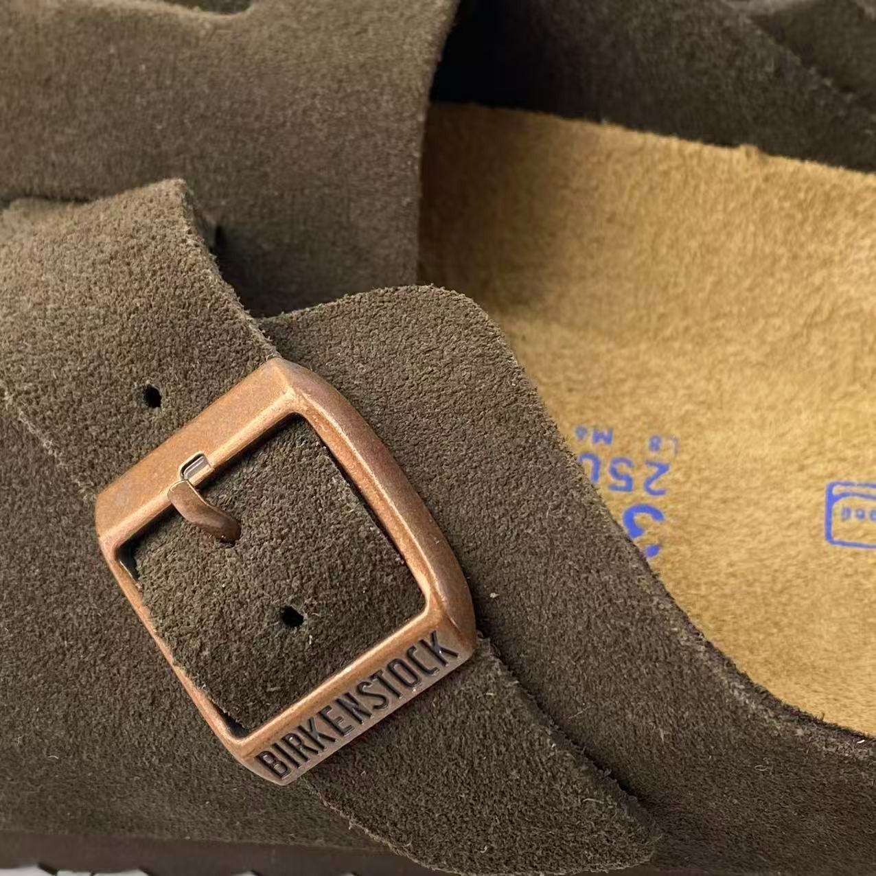 Birkenstock Boston Soft Footbed Mocha Suede Leather Unisex Shoes Clogs EU37-45