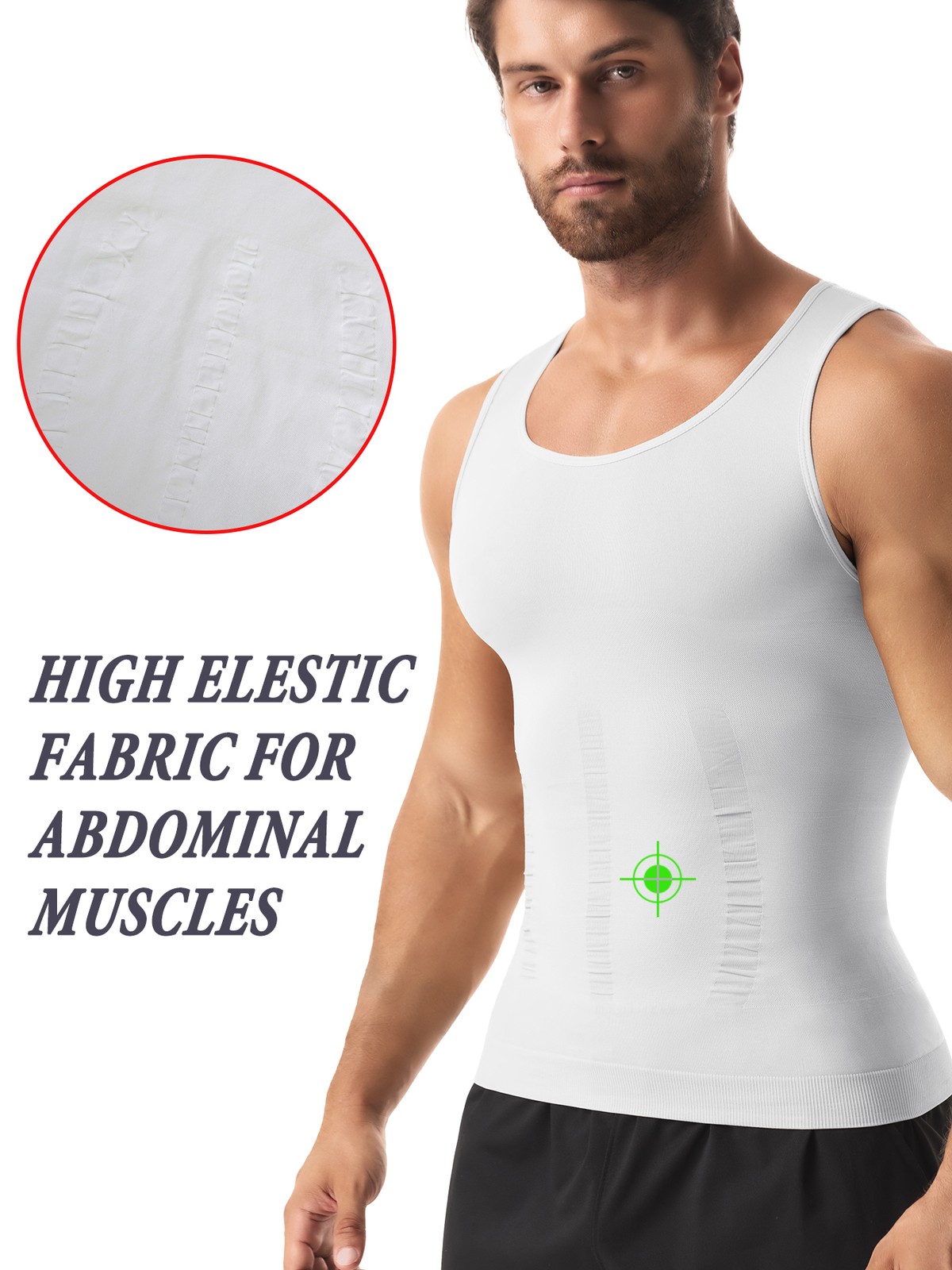 Mens Slimming Body Shaper Belly Chest Compression Vest Girdle Tank Tops T-Shirts