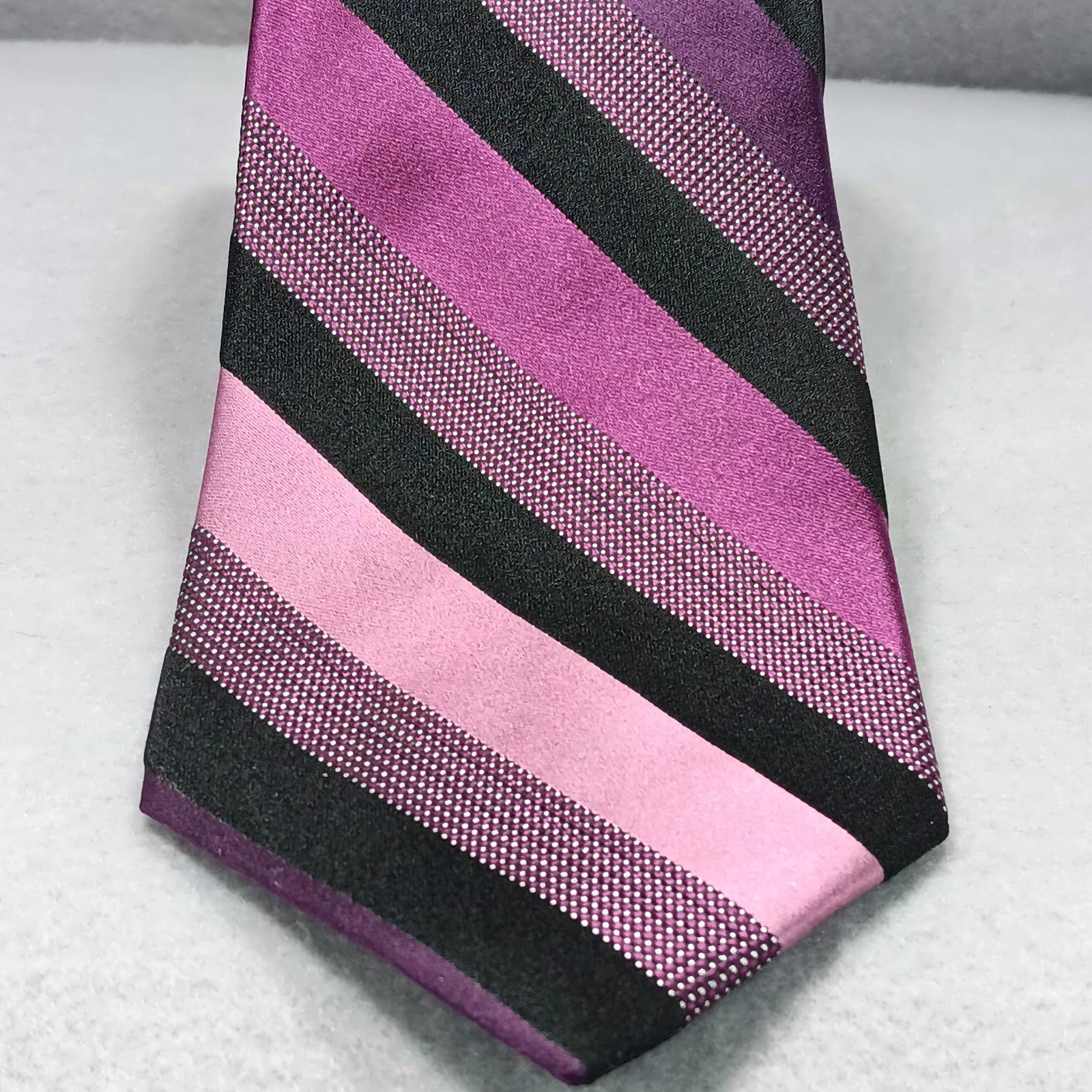New MICHAEL KORS 100% Silk Tie Purple Striped Event Office Classic Preppy Retro