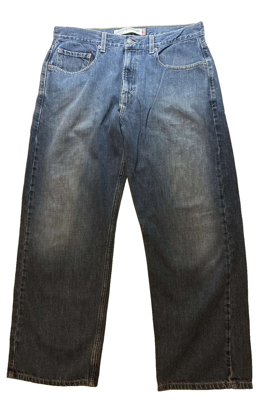 Y2K Levi’s 569 Mens Loose Straight Denim Jeans Tag 33×30 (Fits 34×29) Faded