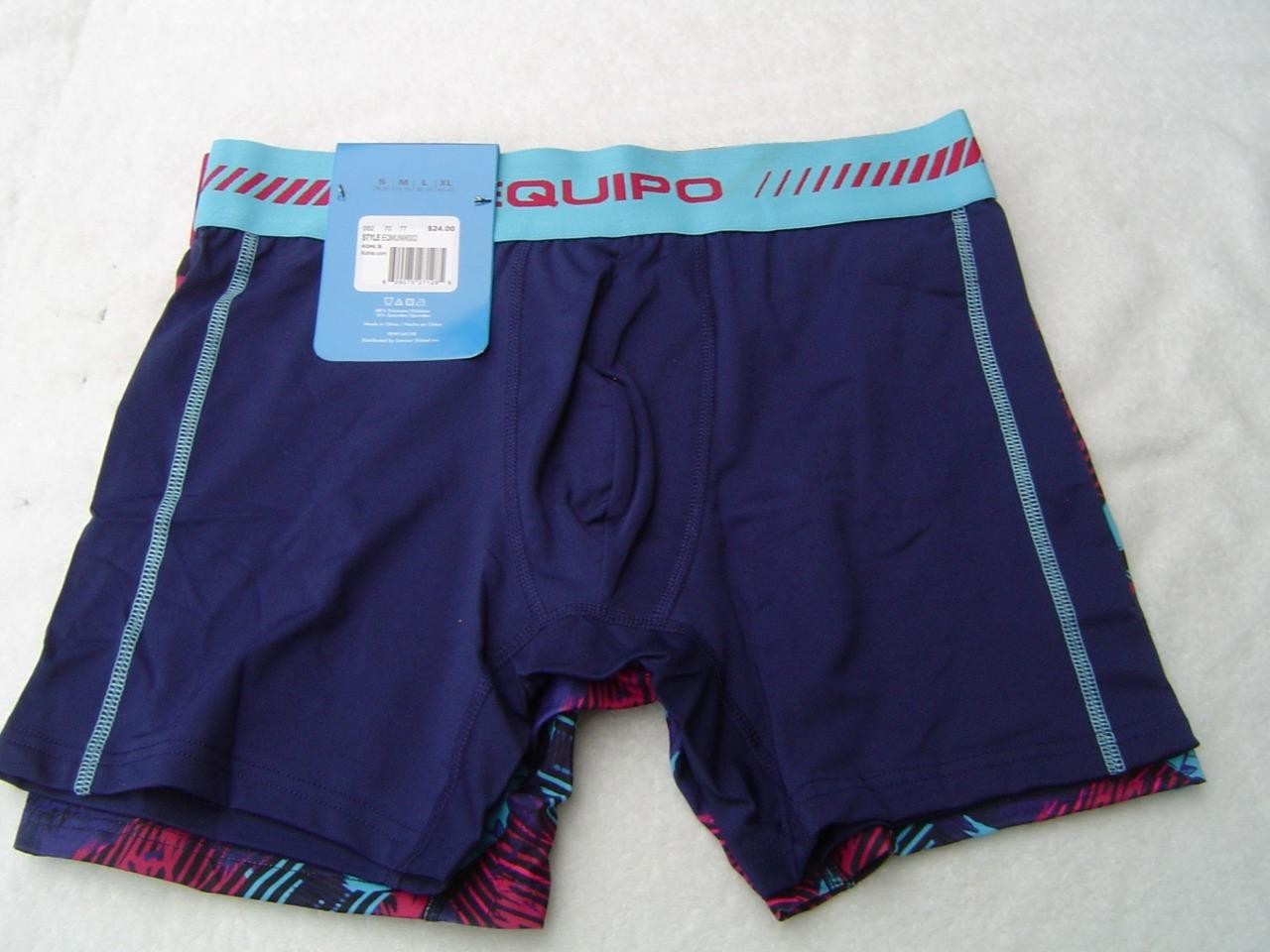 NEW MENS 2 PACK EQUIPO BOXER BRIEFS NAVY/MULTI AND NAVY SIZE MEDIUM 32-34