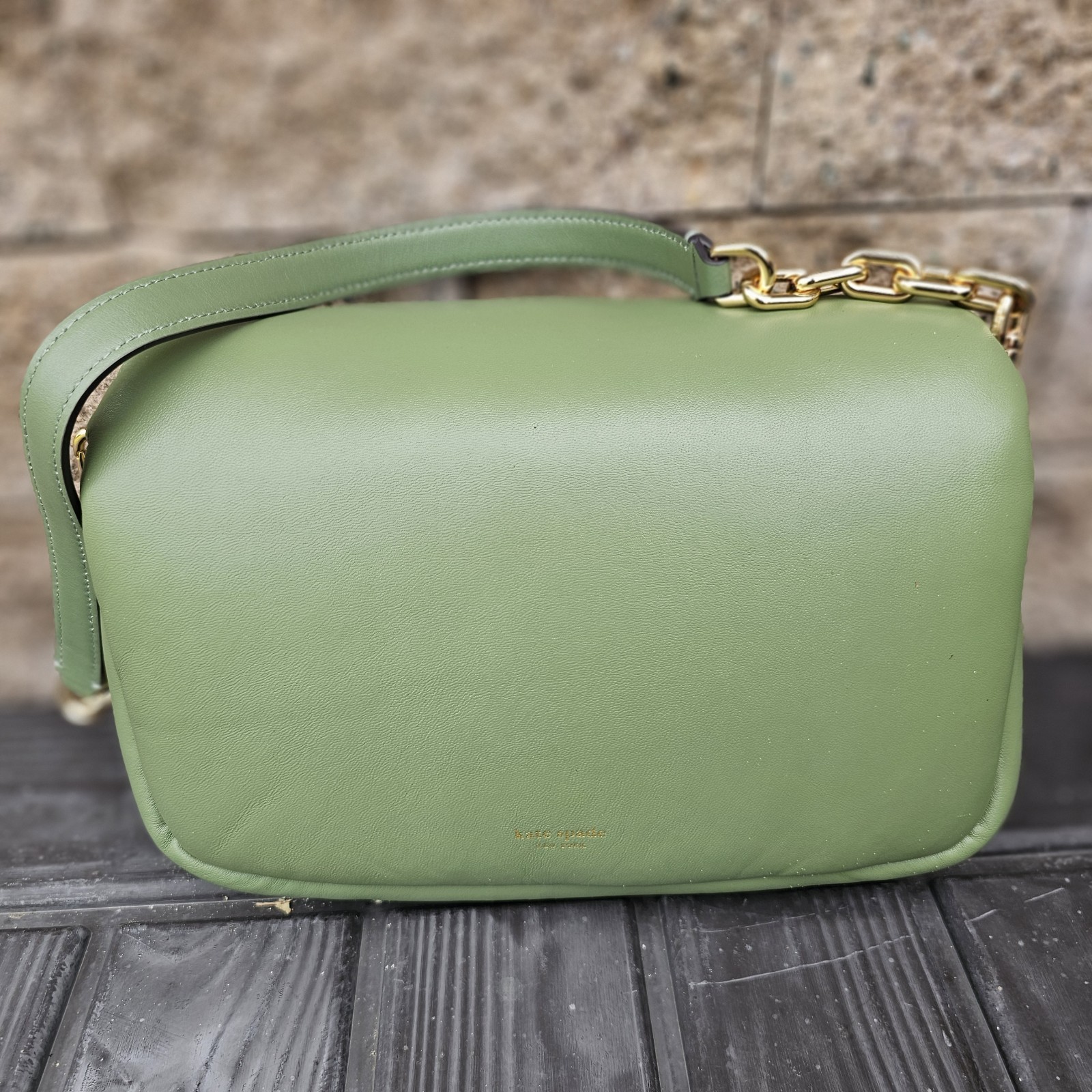 kate spade- Dakota- Puffy Leather Convertible Crossbody- Cedar Stand- NWT- $448