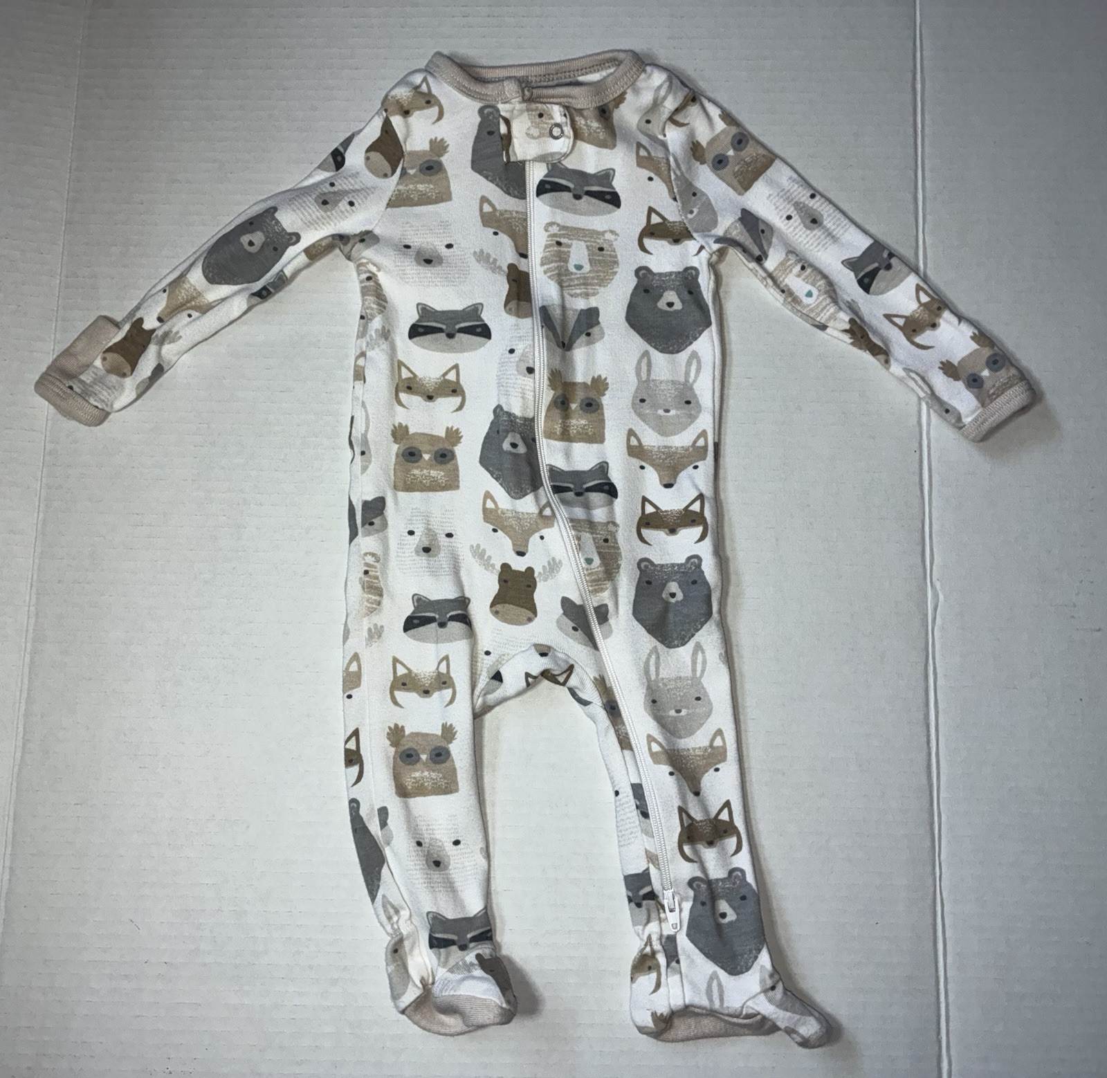 Cloud Island 0-3 Months Cotton Knit Footed One-Piece Long Sleeve Zip Sleeper