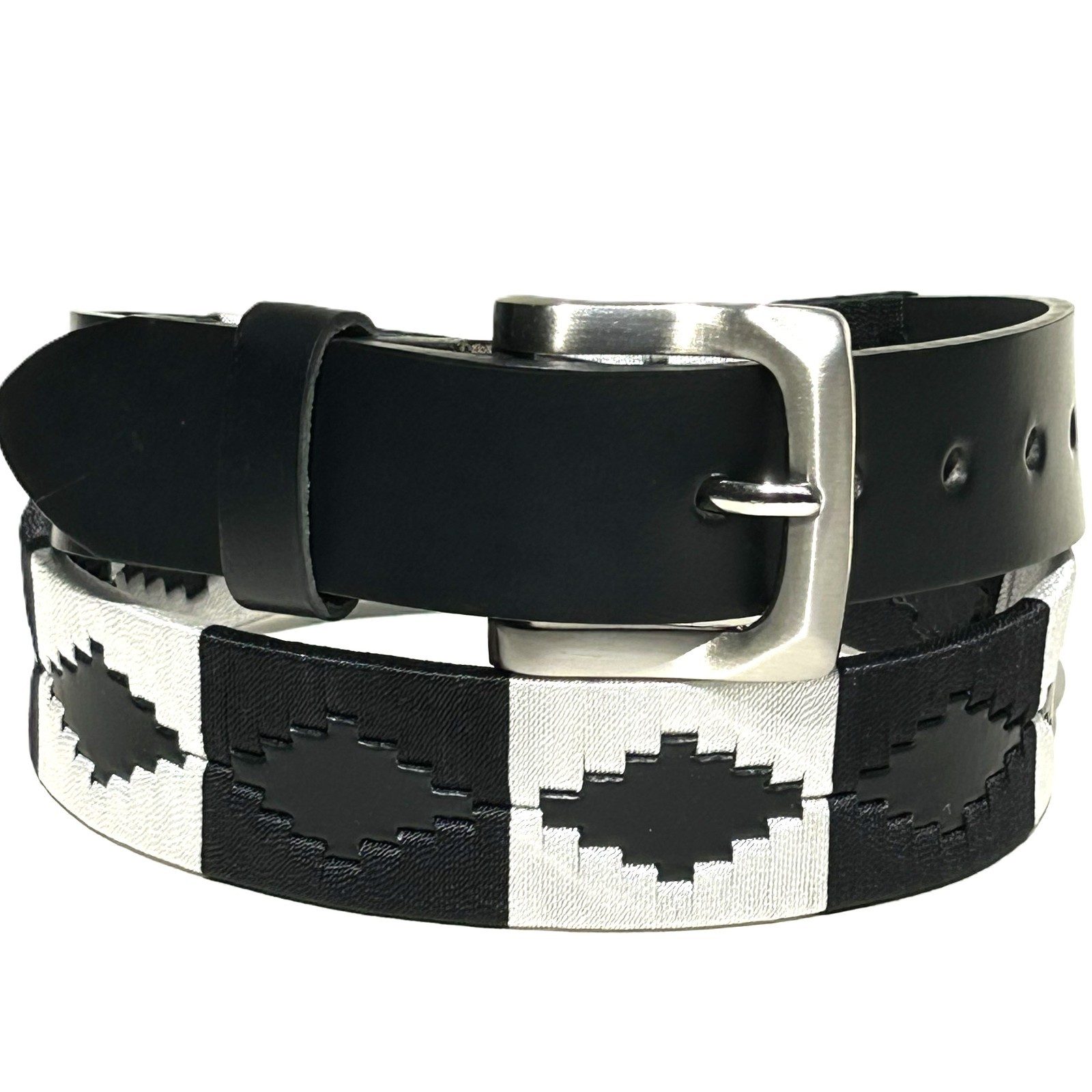 Hand Stitched Leather Polo Belt: Gaucho Style Embroidered Belt