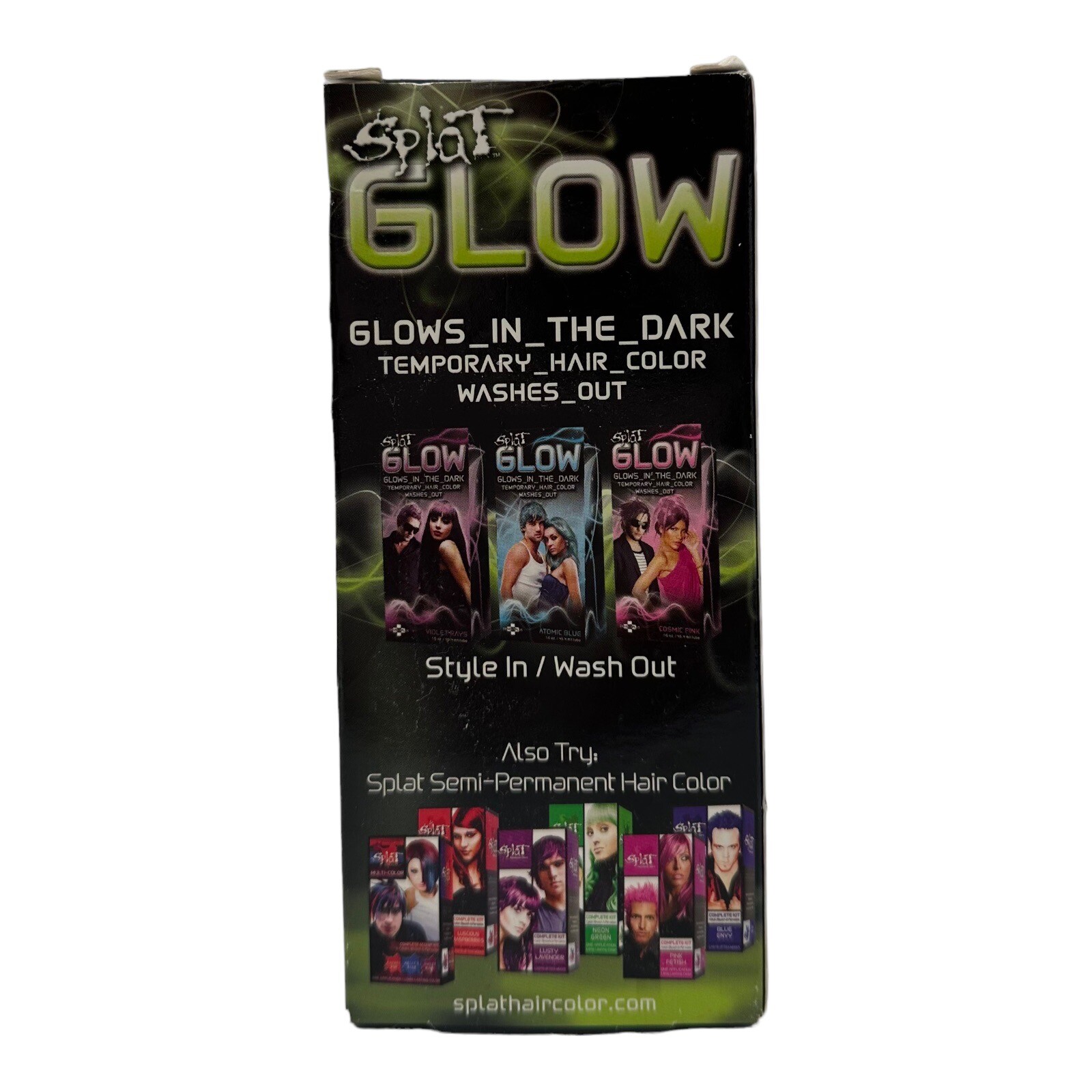 Splat Glow In The Dark Galactic Green Use On Hair & Body Temporary Wash Out