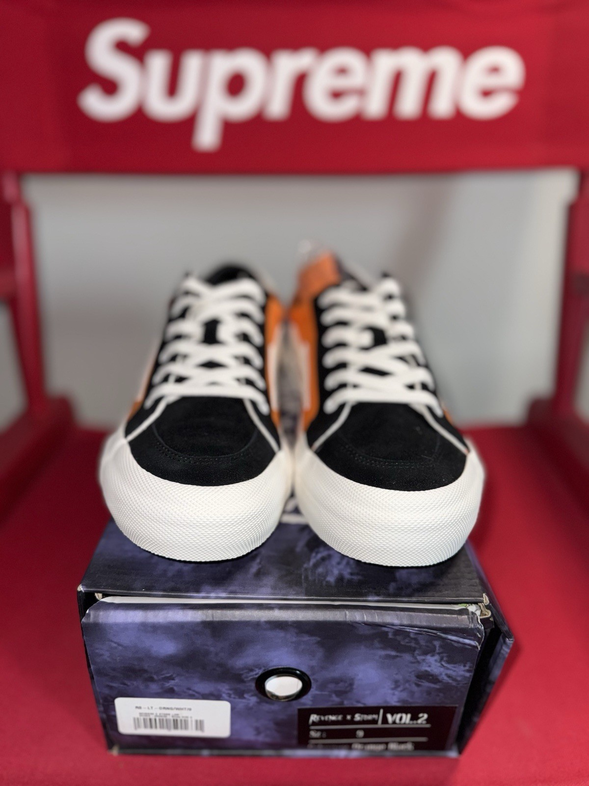 Revenge X Storm Vol. 2 Lo-Top Black/Orange & White Sneakers Unisex 9M/ 10.5W