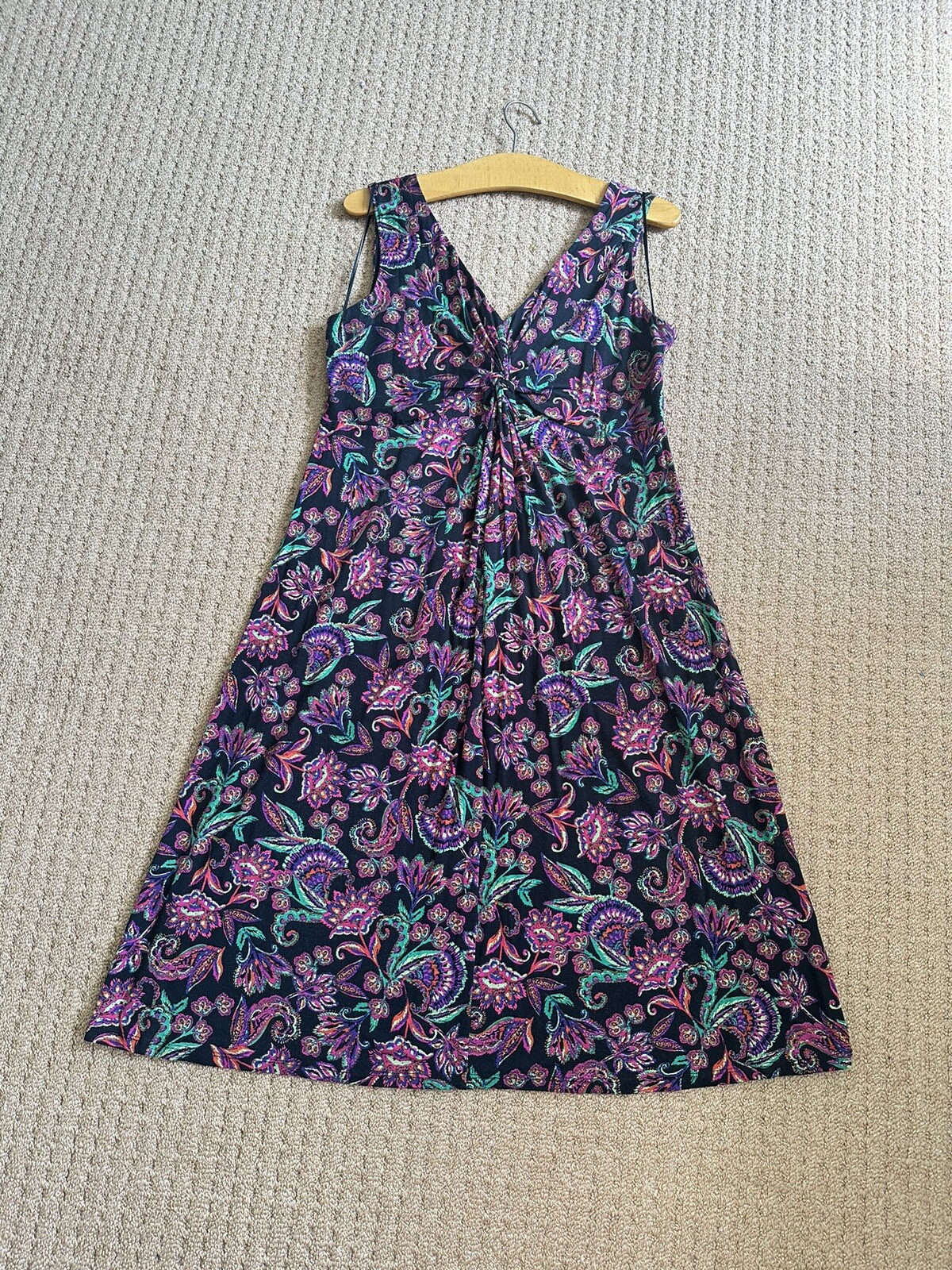 East Paisley Print Front Knot Dress Uk 14