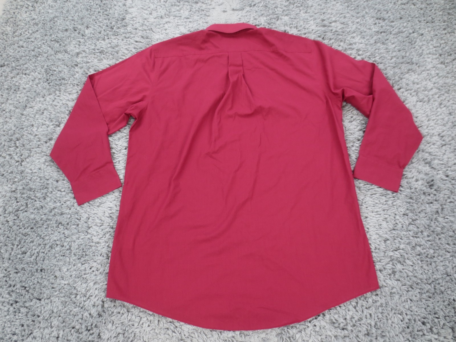 Stafford Travel Shirt Mens 16.5 Dark Red Easy Care Broadcloth Long Sleeve Button