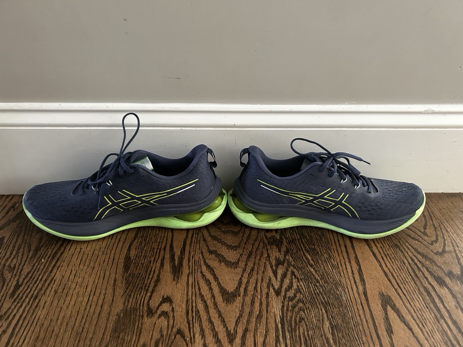 Mens ASICS Gel Kinsei Max Thunder Blue Electric Lime, size 10