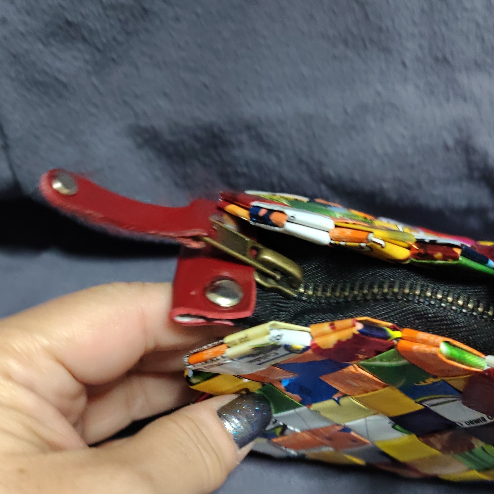 Nahui Ollin Multicolor Woven Candy Wrapper Bag