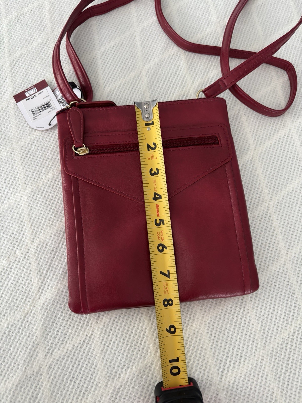 Mundi Red Crossbody Vegan Leather Adjustable Strap Multiple Compartments NEW!