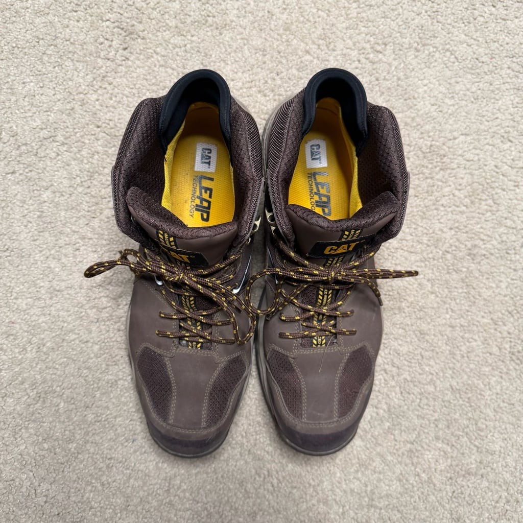 CAT Mid Alloy Toe Waterproof Work Boots Size 13
