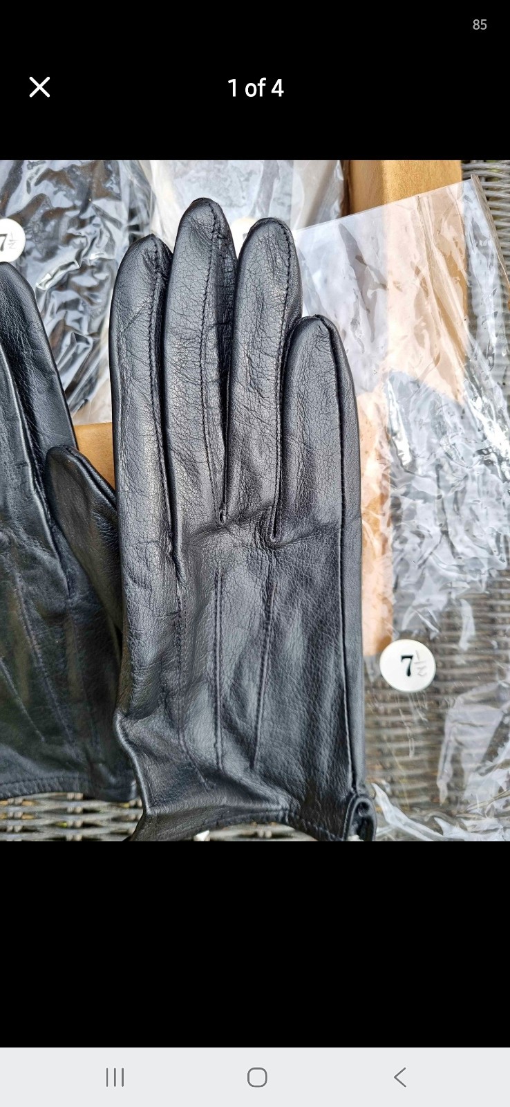 Leather Gloves black WORN 🔥nappa thin Leather driving gloves Mens SMALL Mens 🧤