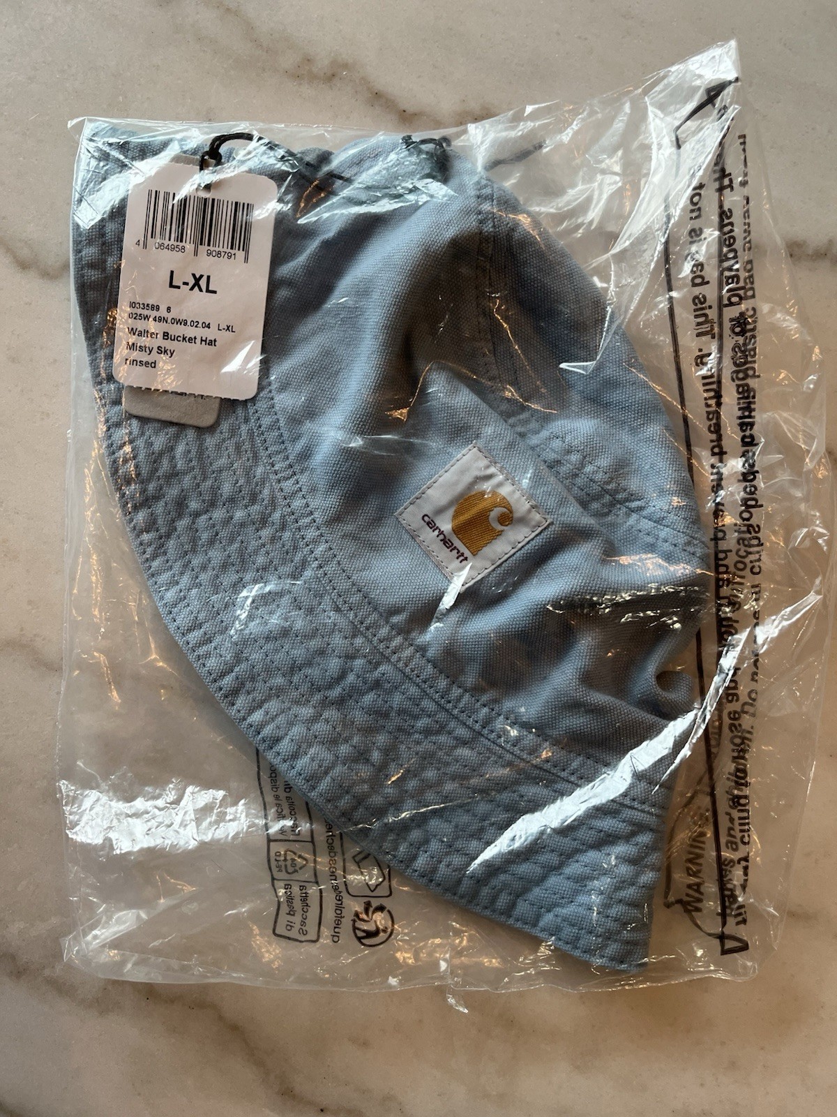 Carhartt Walter Linen Bucket Hat Sky Blue Size L-XL. WIP