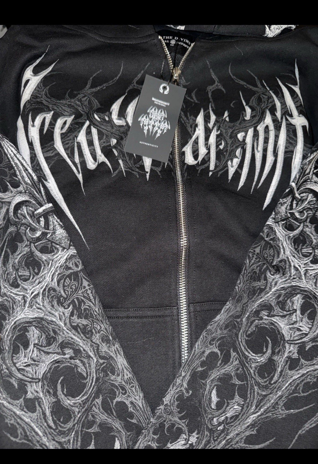 Breathe divinity – Heavenly Knight Oversized Zip-up Hoodie – (MIDNIGHT) LARGE