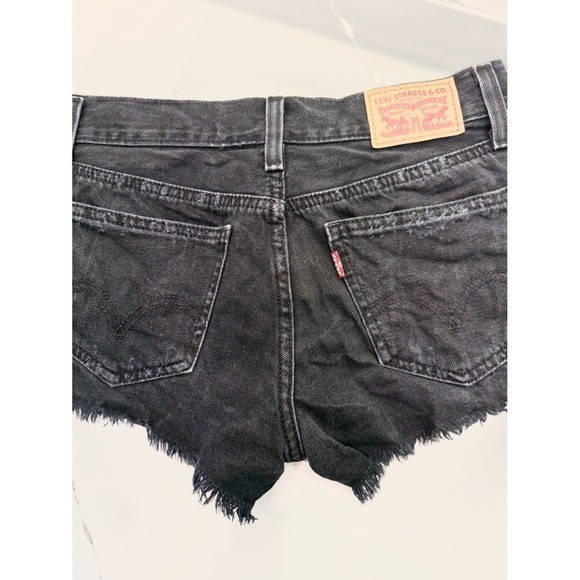 Levi’s Black Distressed Denim Shorts