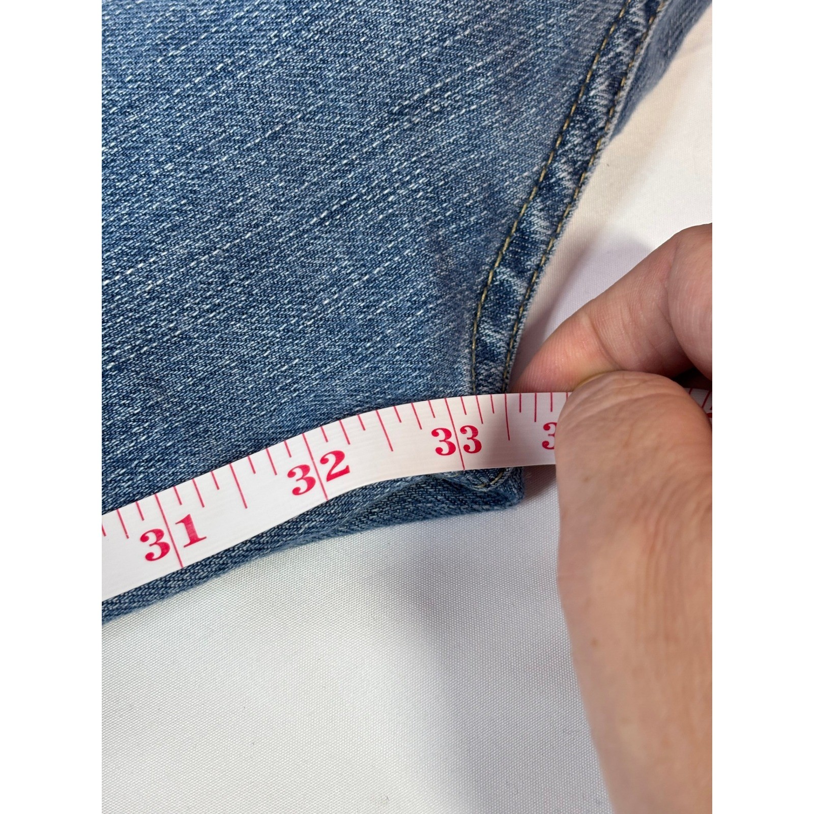 American Eagle Stretch Skinny Flare Jeans Medium Wash Blue Denim Womens 8 Long