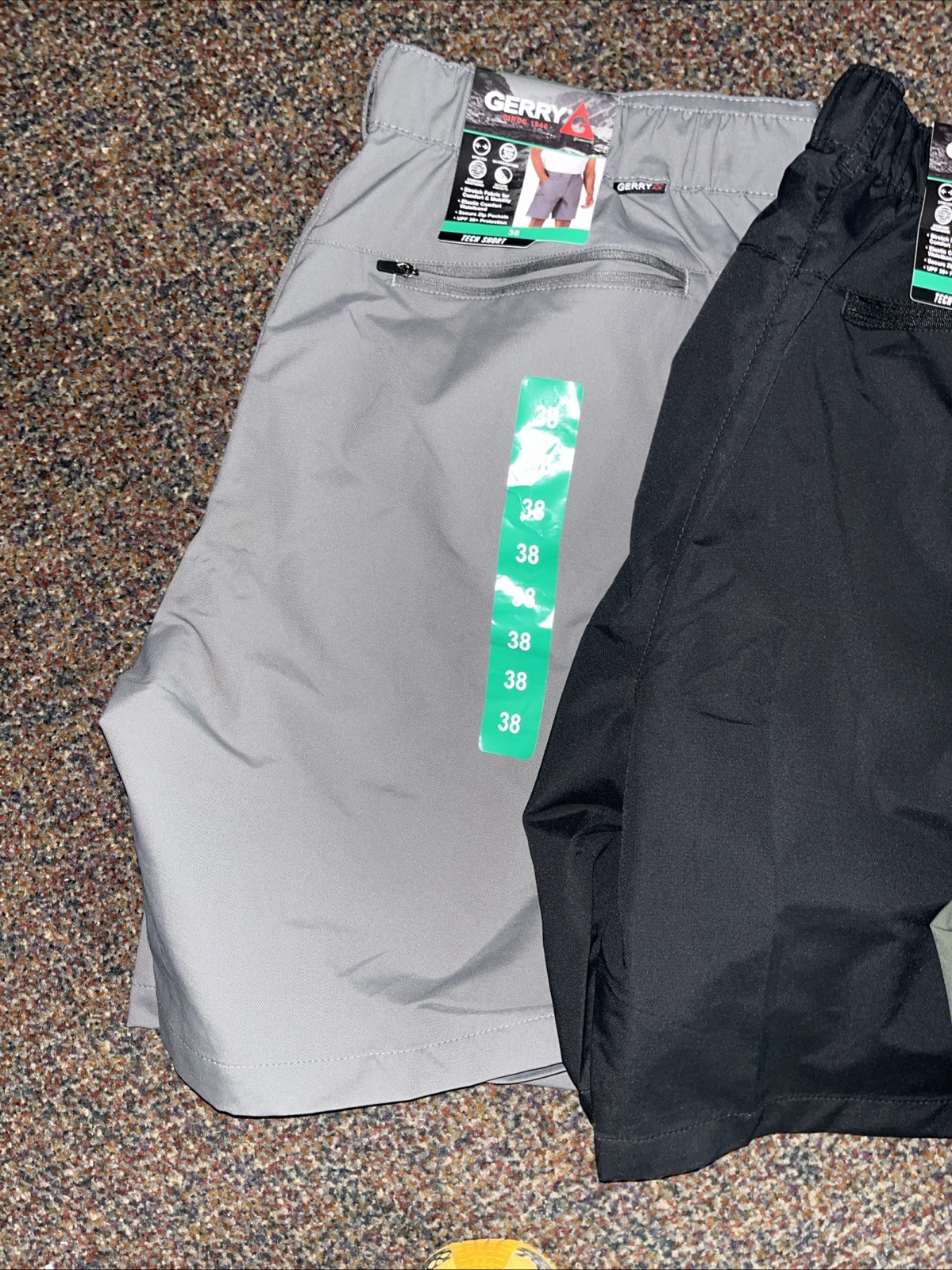 Gerry Men’s Tech Shorts Black Green Gray 1841021 VARIOUS SIZES PICK NWT