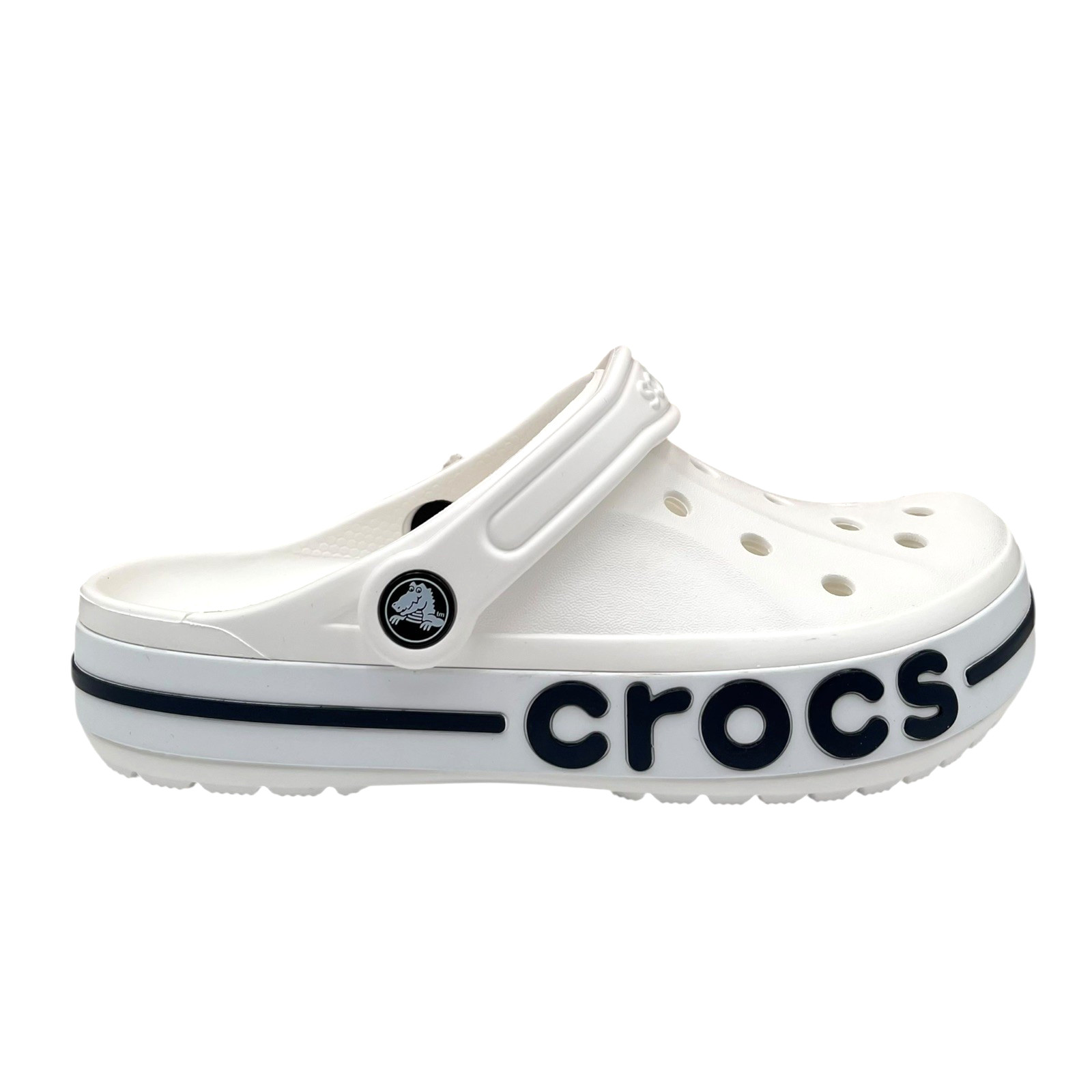 Crocs Bayaband Womens Slip-on Clogs Size 9 White Navy Water Friendly Lightweight
