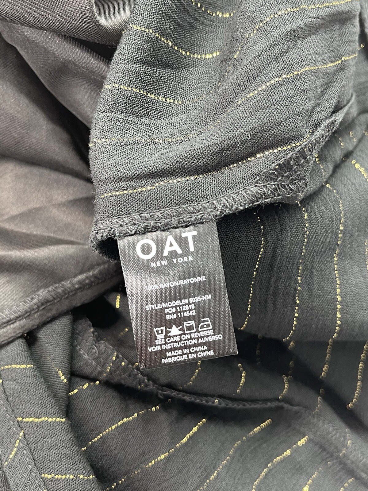 OAT New York Midi Womens L Puff Sleeve Metallic Striped Regency Romantic Goth
