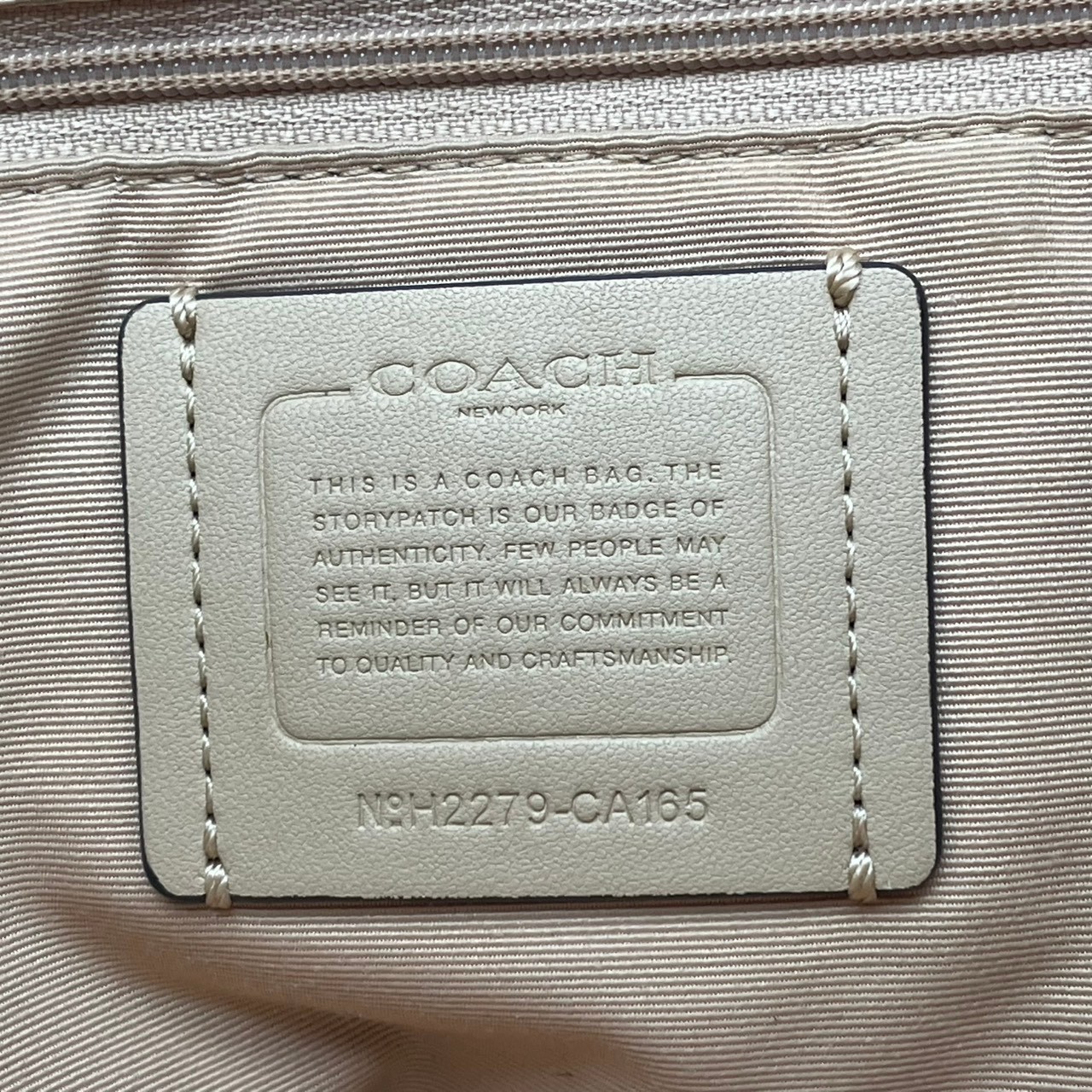 Authentic COACH Andy Leather Tote Bag Ivory Brown Gold CA165