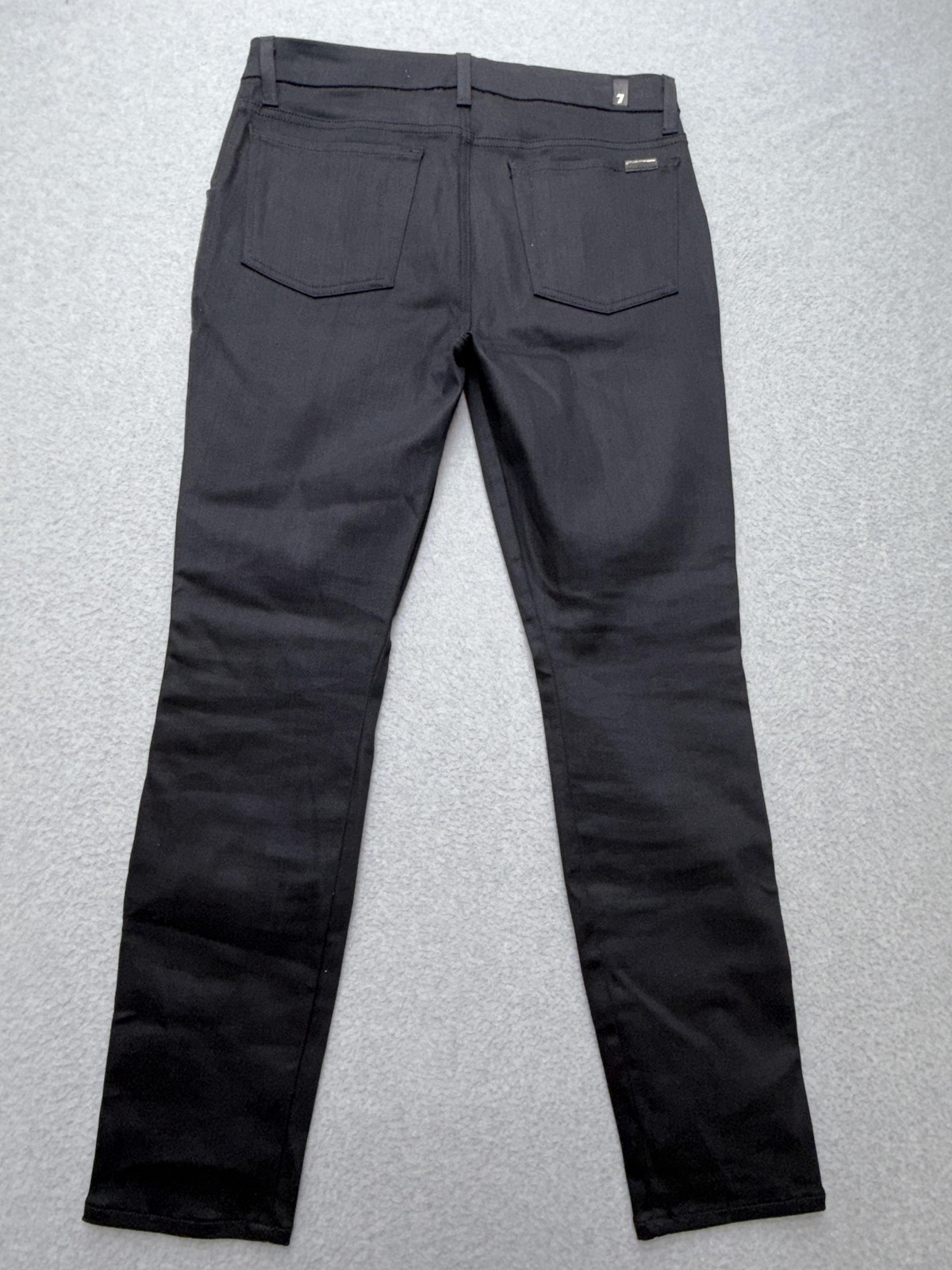 7 For All Mankind Jeans Mens 31×29 Black Skinny Moto Quilted Leather Denim