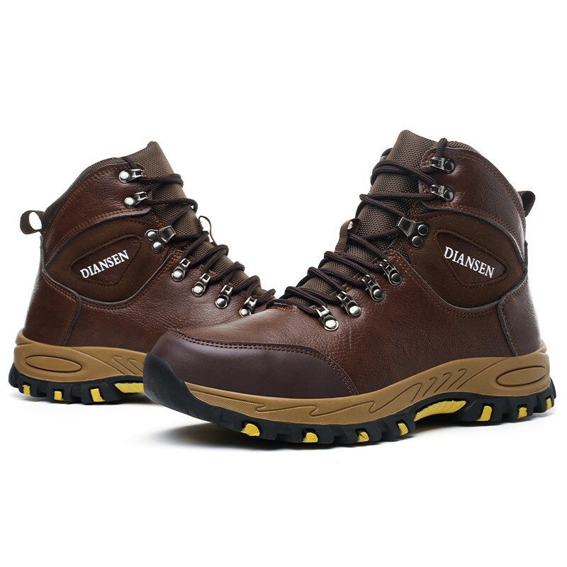 Non Slip Men’s Steel Toe Work Boots Construction Waterproof Leather Safety Shoes