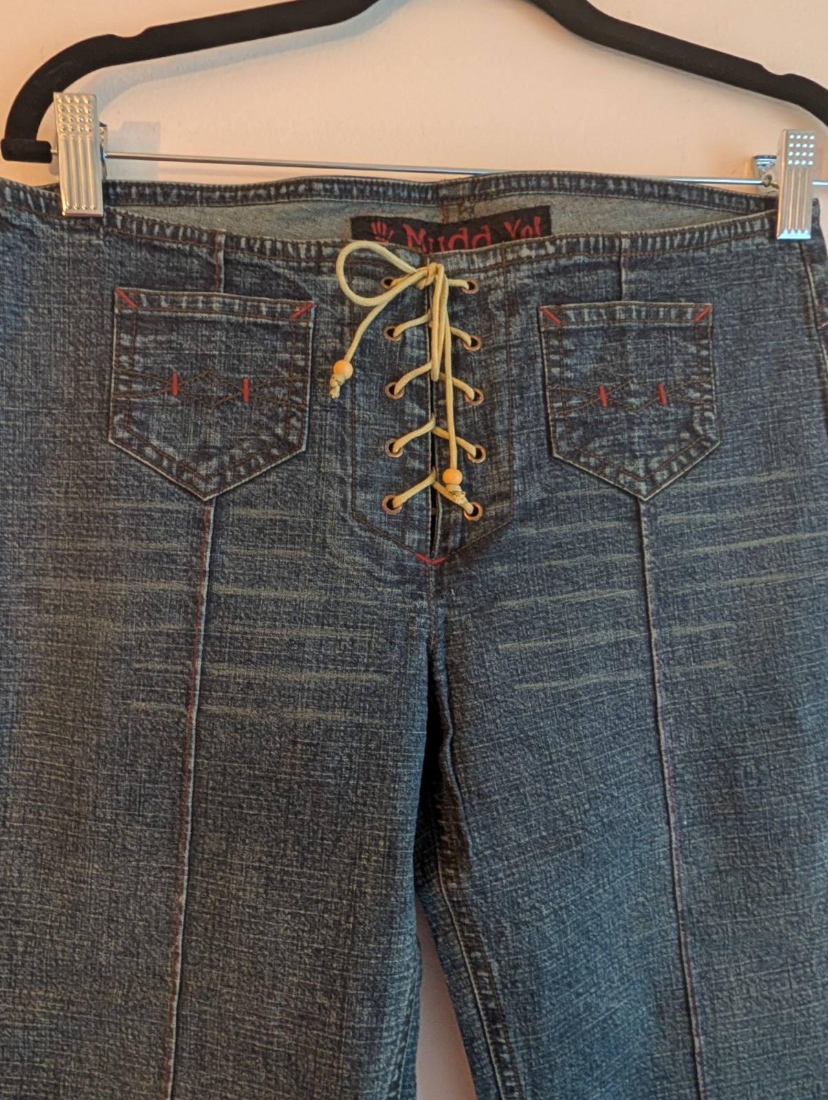 Vintage 90s Y2K Mudd Jeans Womens Low Rise Bootcut Tie Deadstock